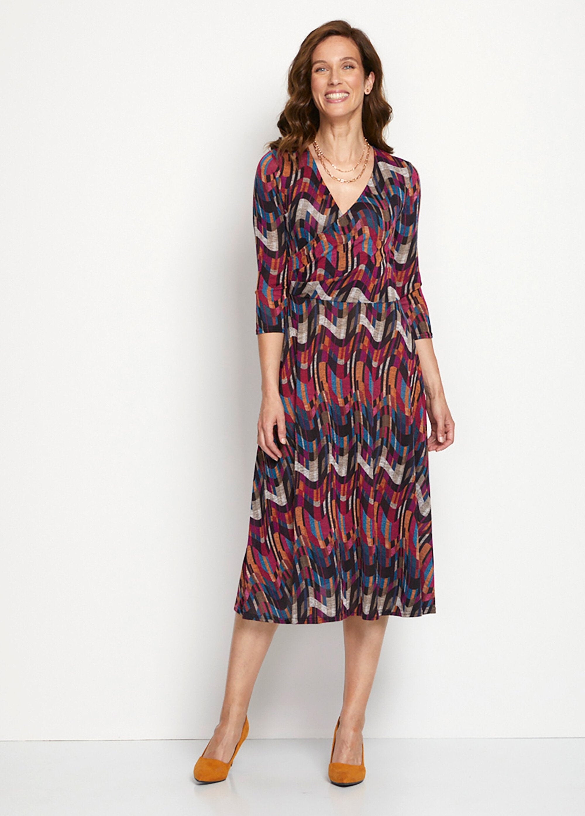 Printed_wrap-effect_mid-length_dress_Plum_and_honey_imp_FA1_slim