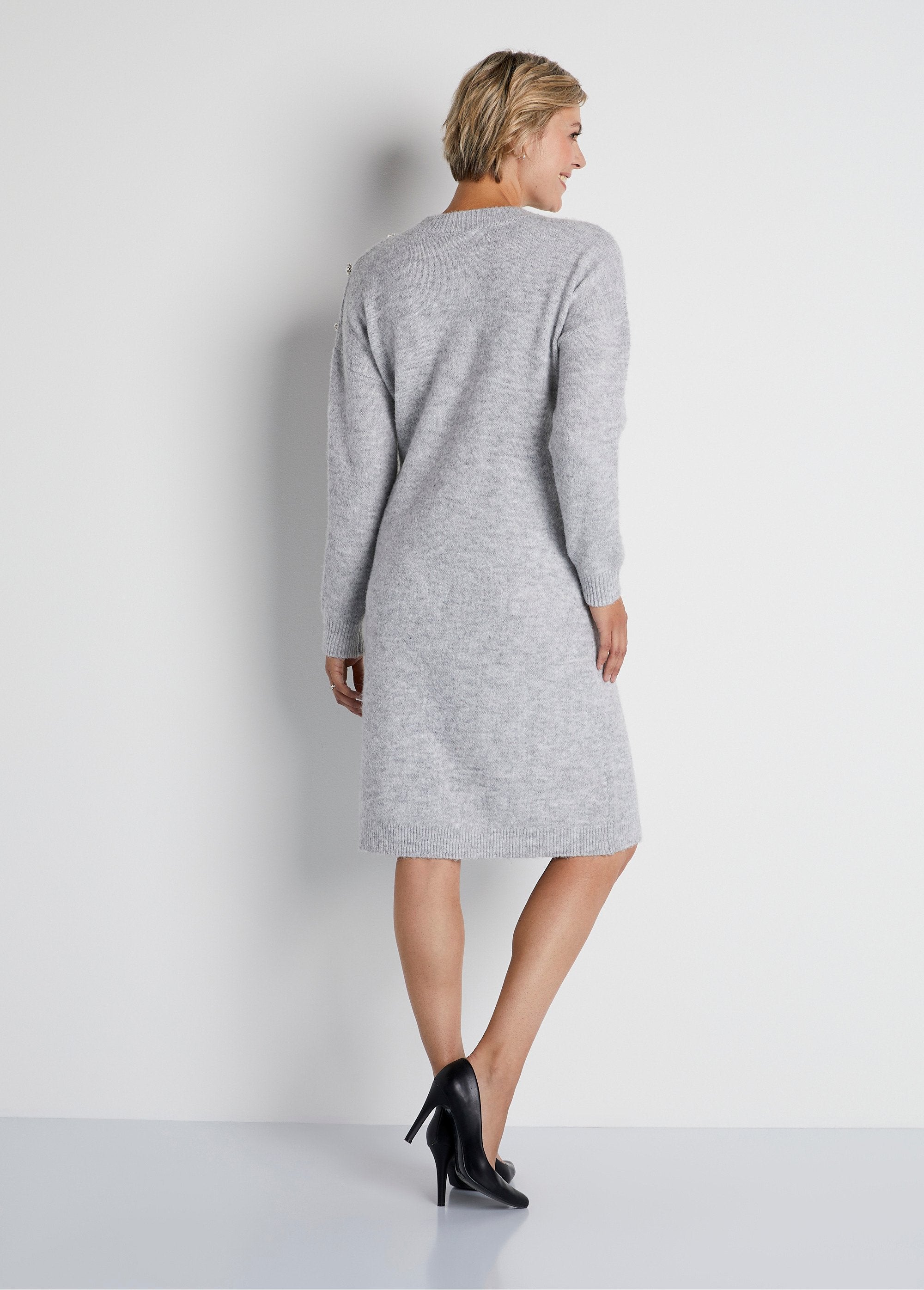 Robe_pull_courte_maille_jersey_chinée_Gris_clair_chine_DO1_slim