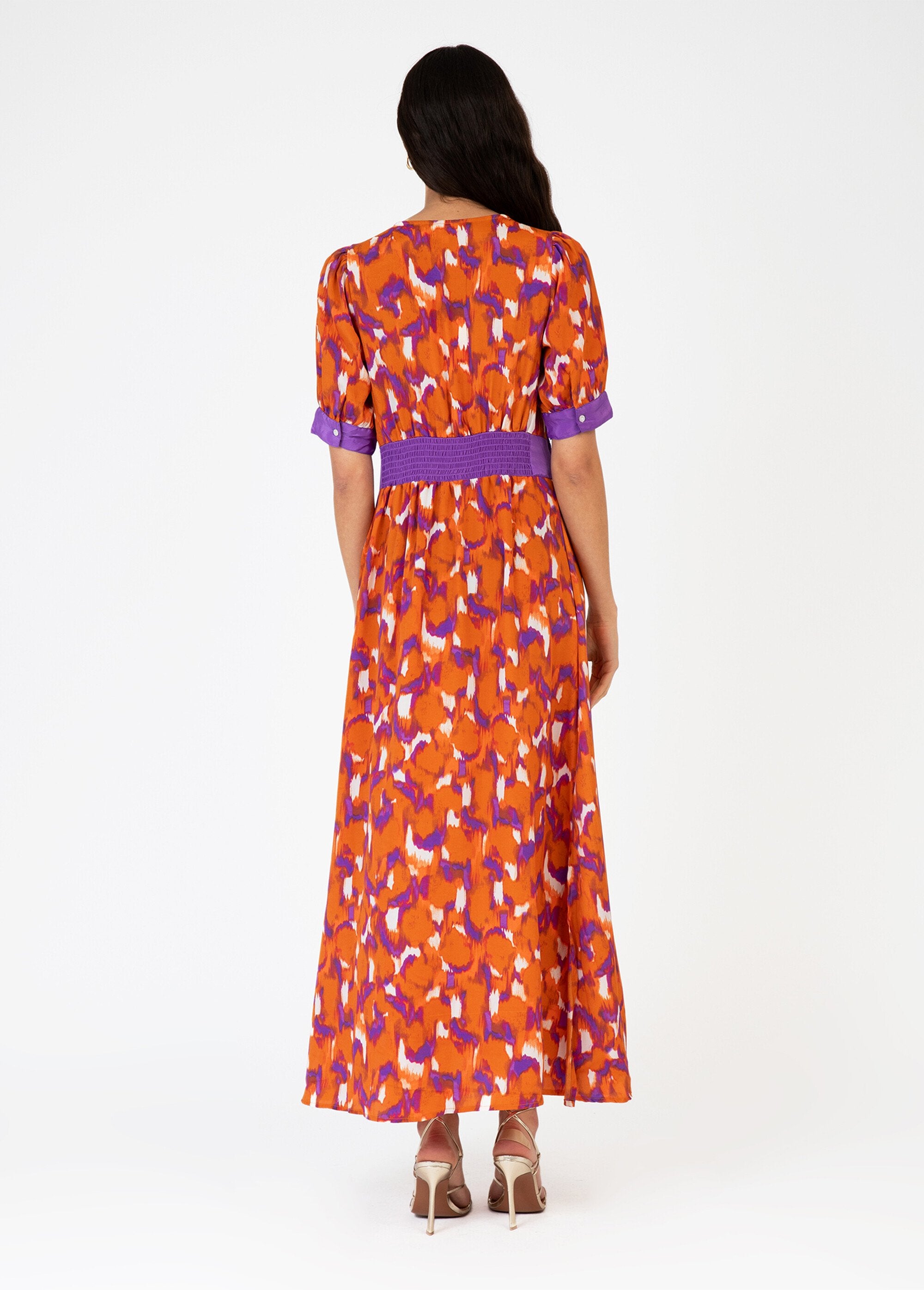 Robe_longue_imprimée_taille_plissée_Orange_imprime_DO1_slim