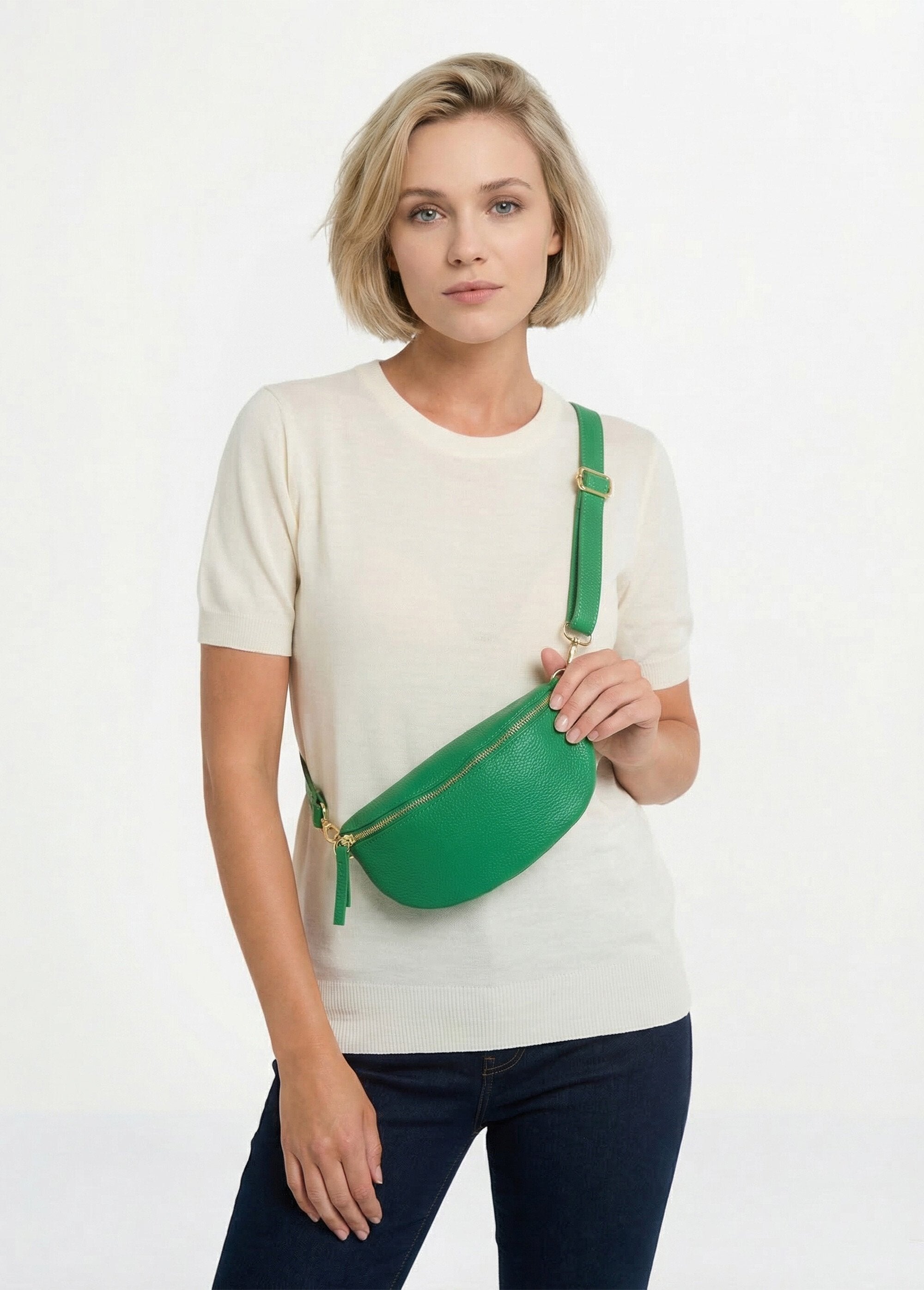 Sac_banane_femme_en_cuir_grainé_Vert_gazon_SF1_slim