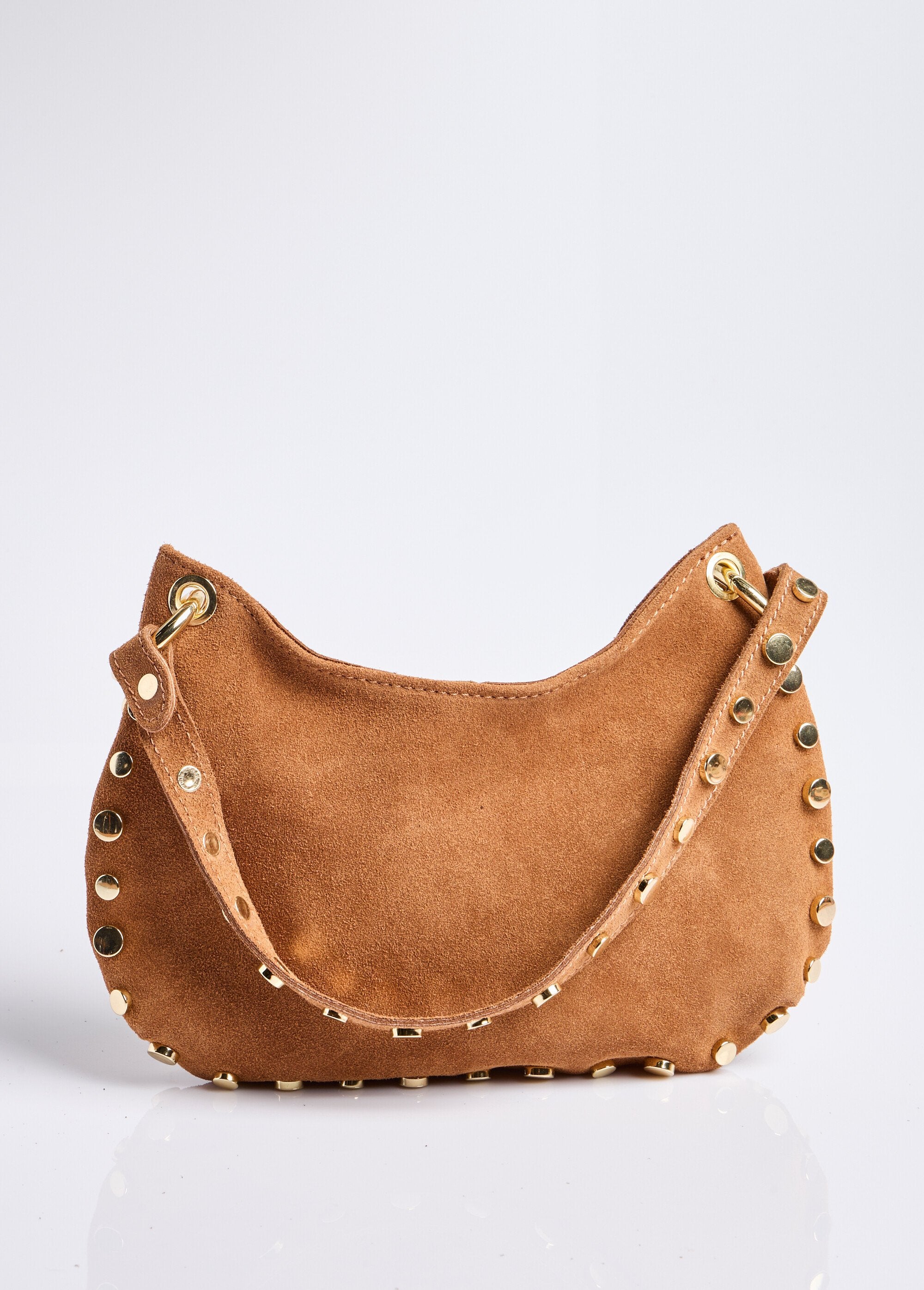 Sac_daim_porté_épaule_avec_clous_métal_Camel_FA1_slim