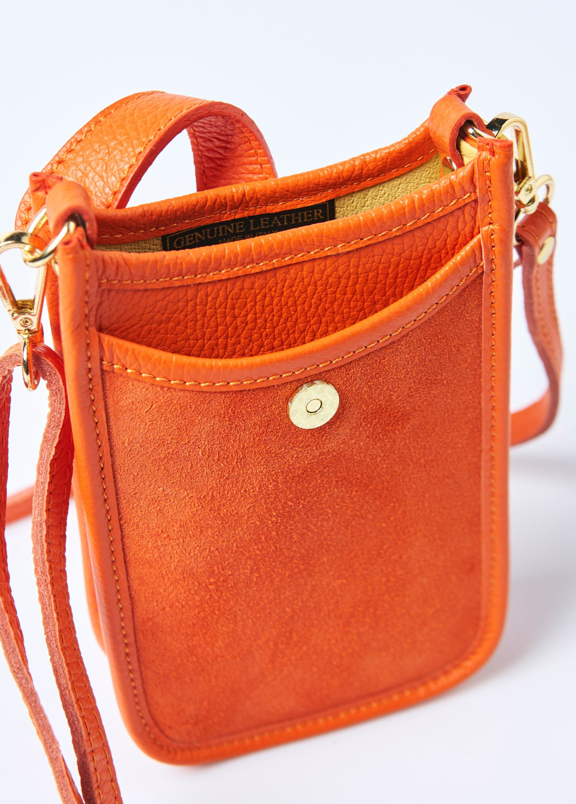 Sac_pochette_cuir_bandoulière_pour_smartphone_Orange_DE1_slim