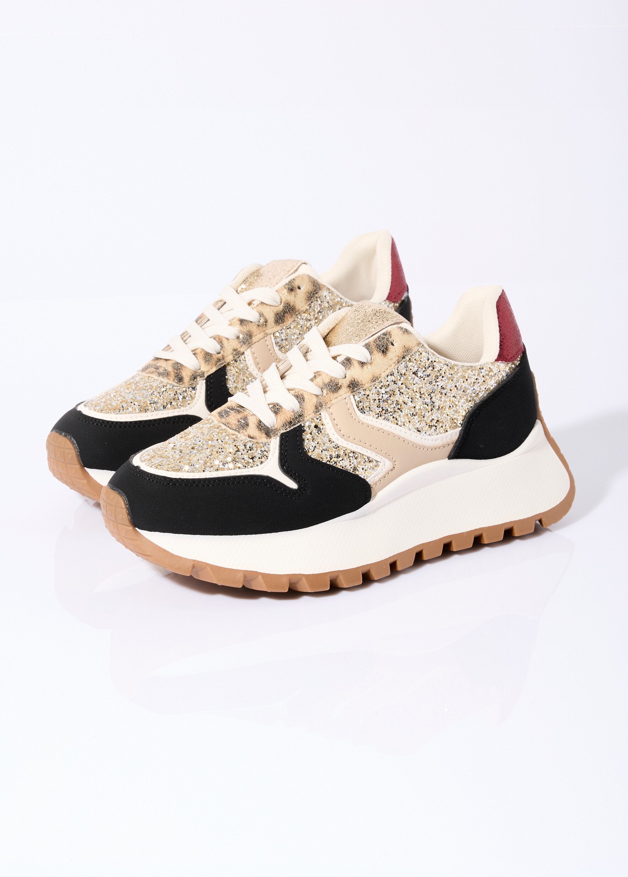 Sneakers_paillettées_semelle_épaisse_Noir_et_dore_DE1_slim