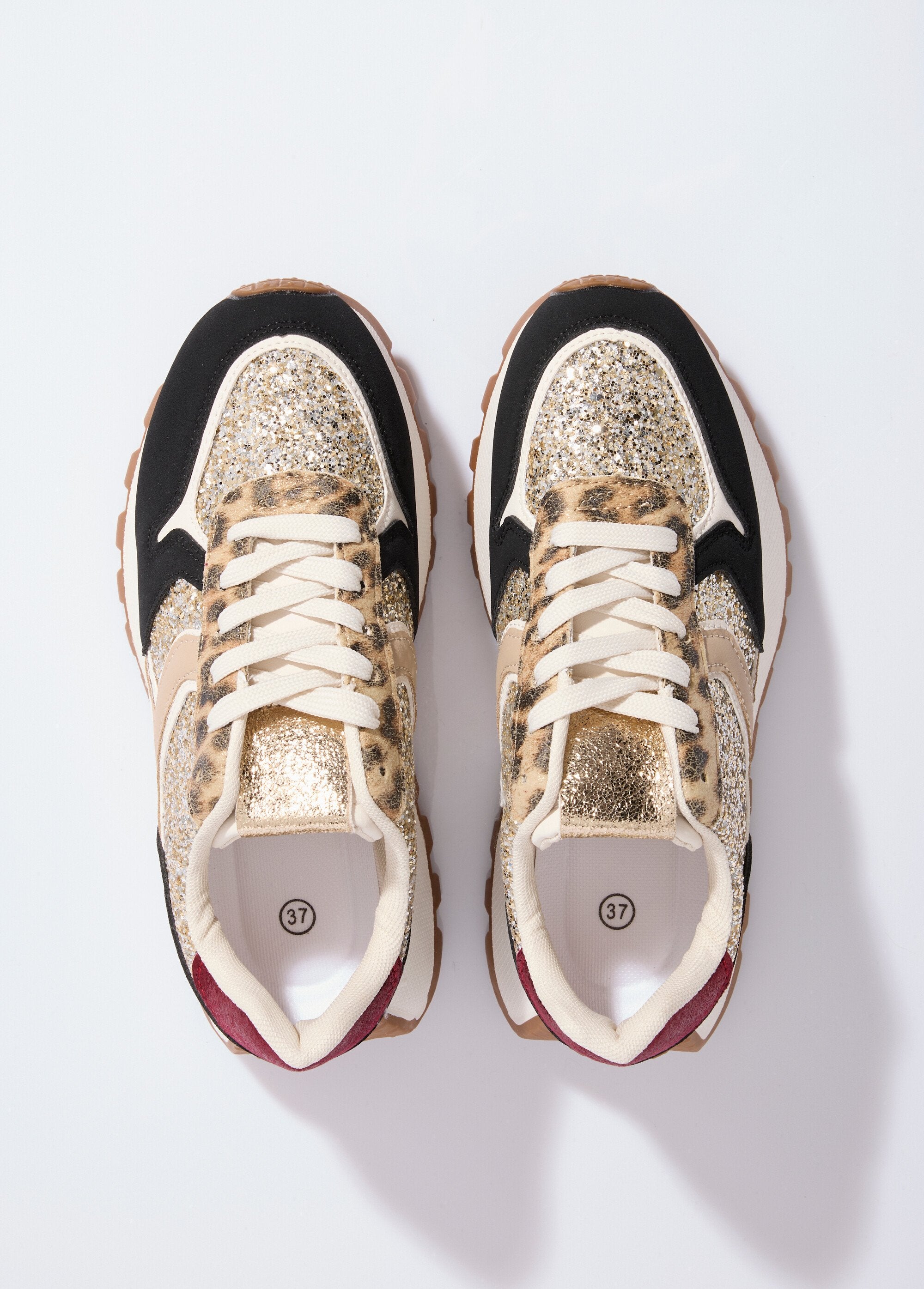 Sneakers_paillettées_semelle_épaisse_Noir_et_dore_OV1_slim