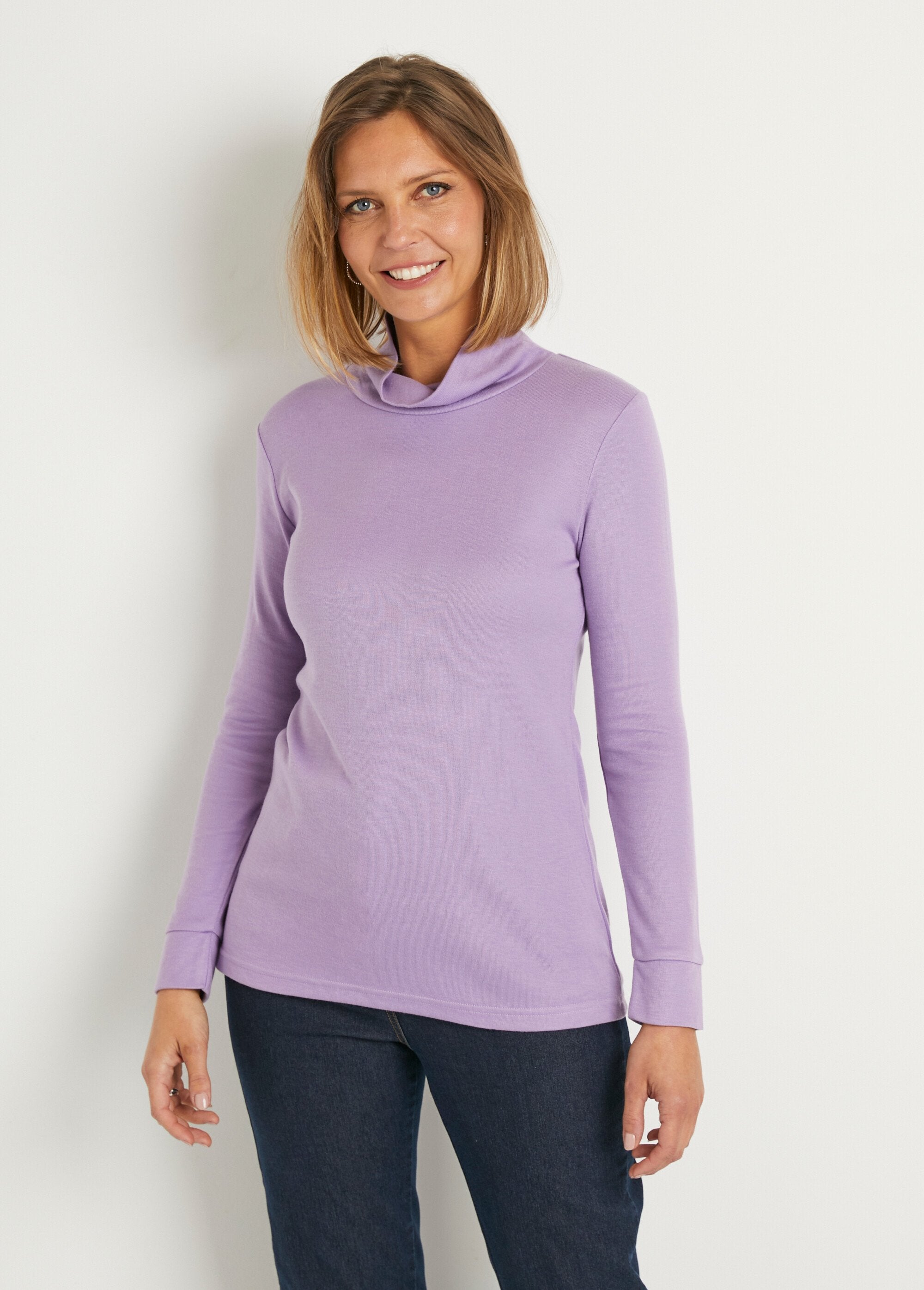 Sous-pull_chaud_col_roulé_maille_interlock_unie_Mauve_FA1_slim