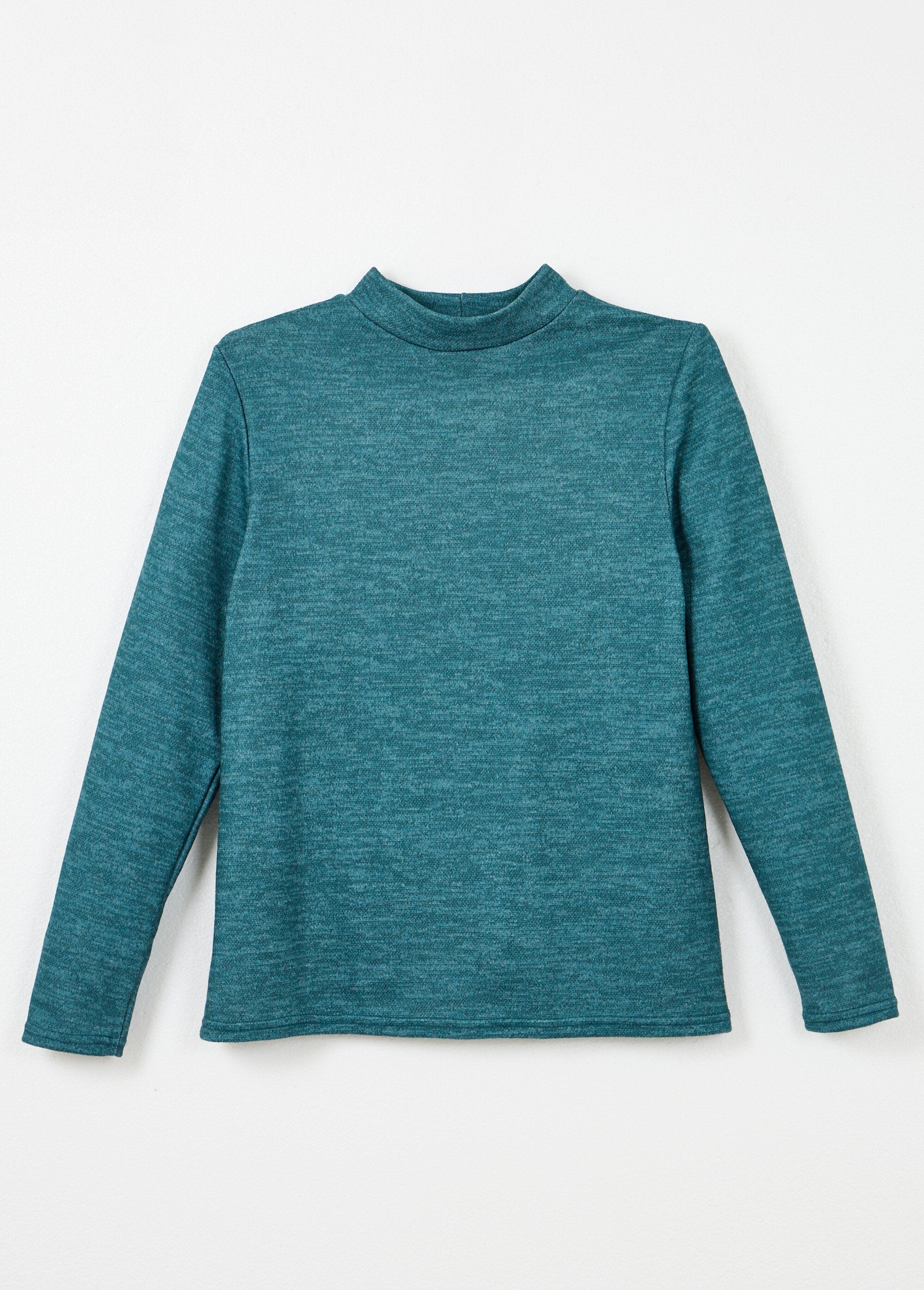Sous-pull_chaud_court_col_montant_Uni_vert_foret_AP1_slim