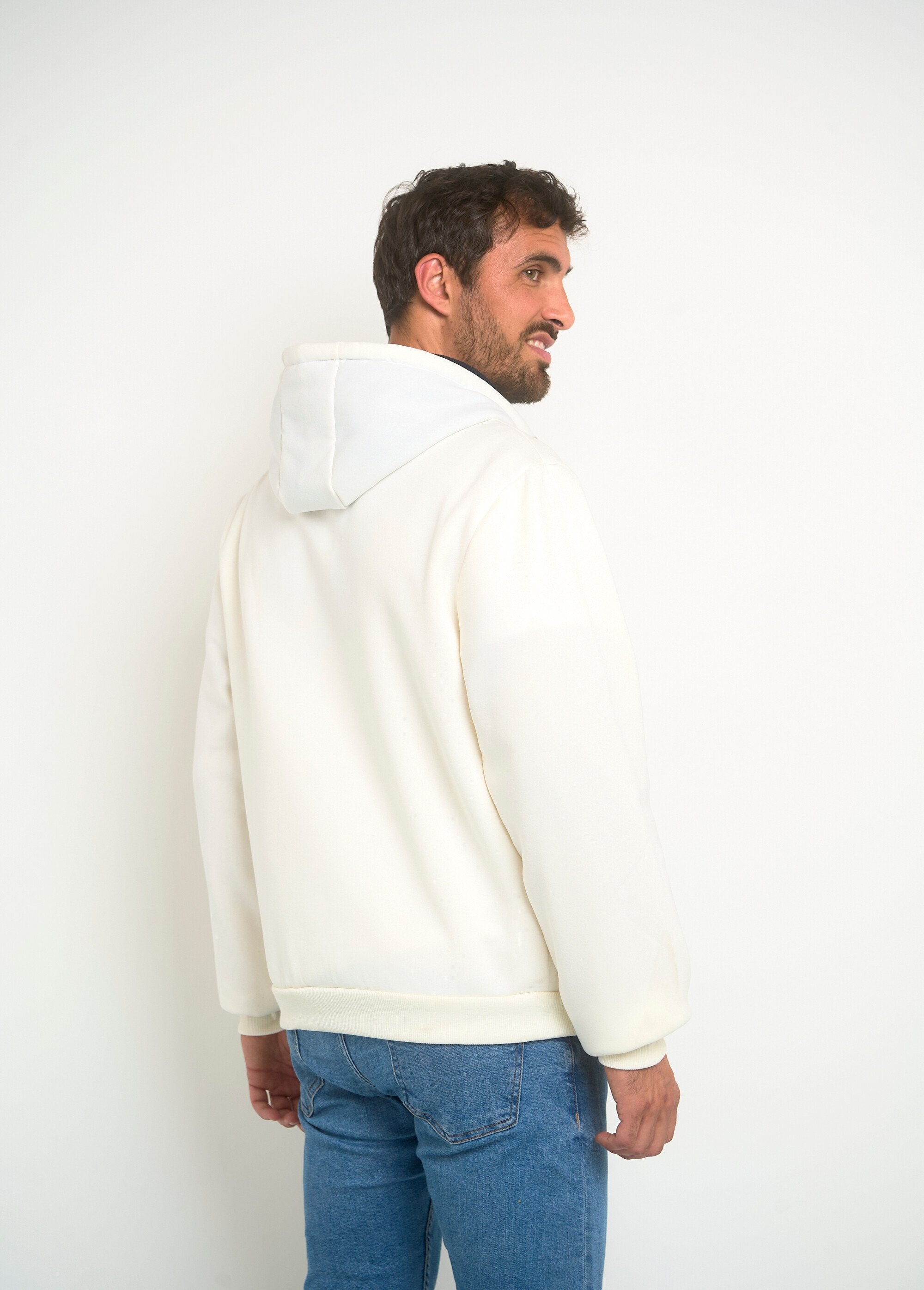 Sweat_à_capuche_zippé_poche_kangourou_Blanc_et_marine_DO1_slim