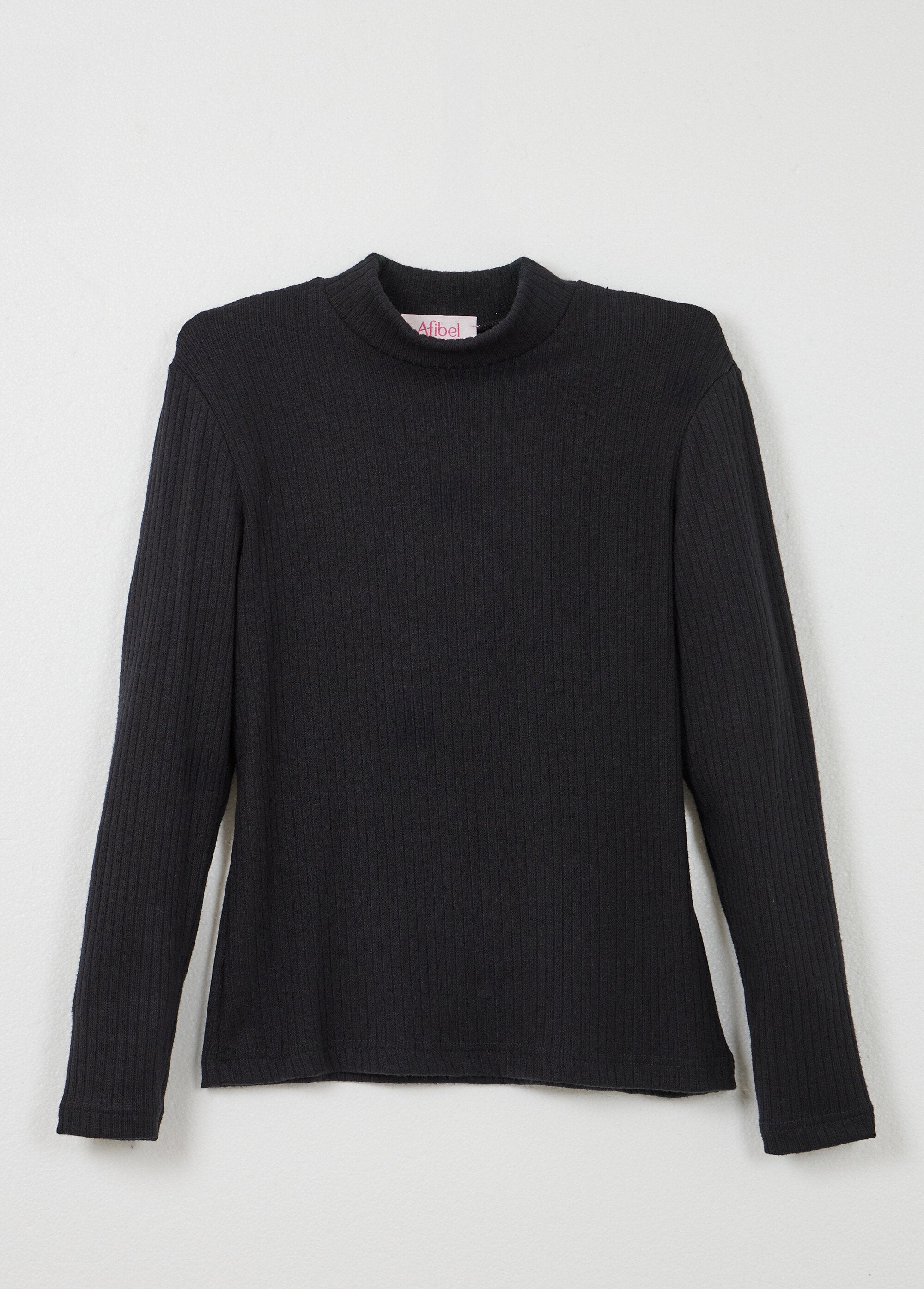 T-shirt_col_montant_maille_côtelée_manches_longues_Noir_AP1_slim