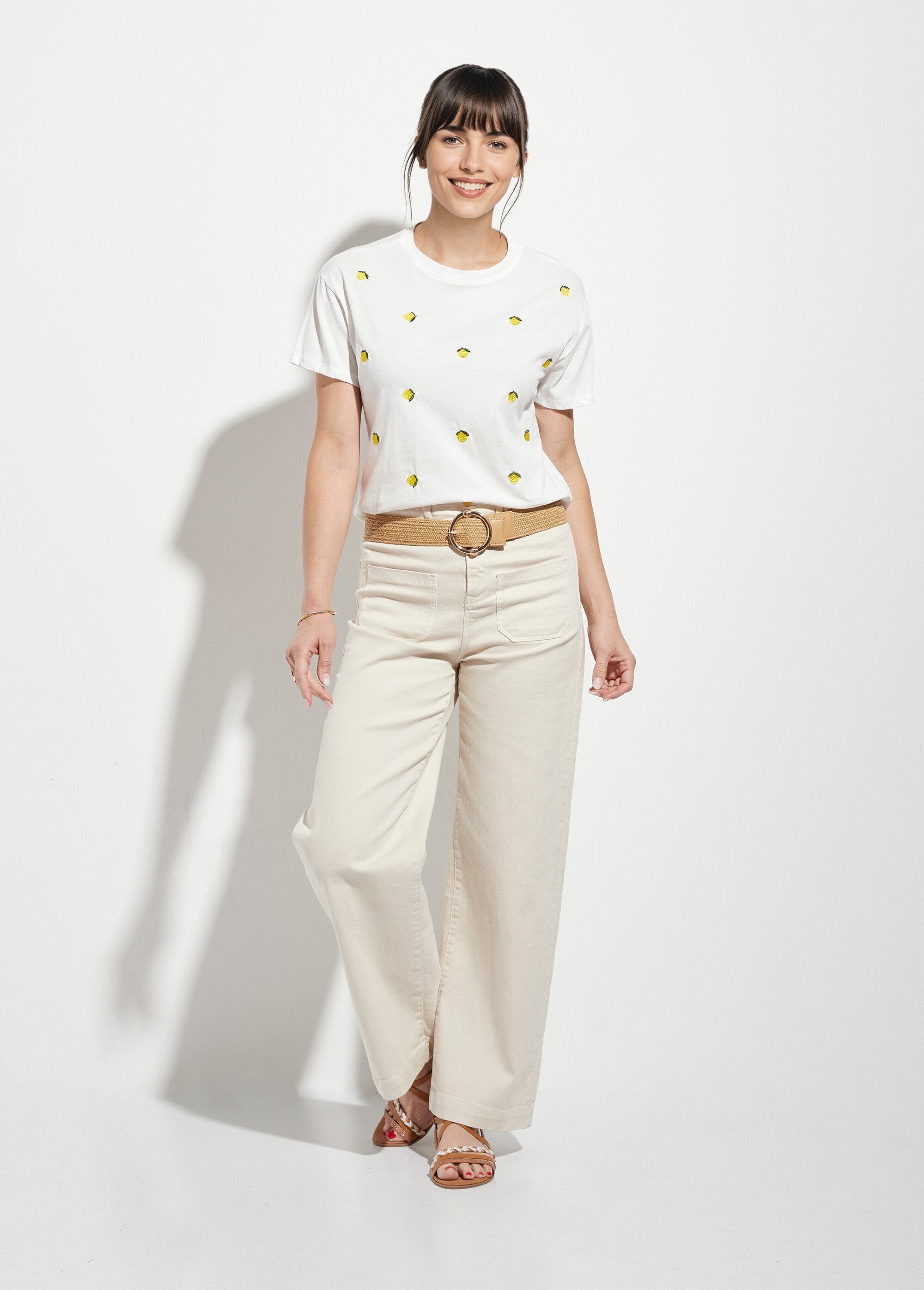 T-shirt_col_rond_avec_broderies_citrons_Blanc_SF1_slim