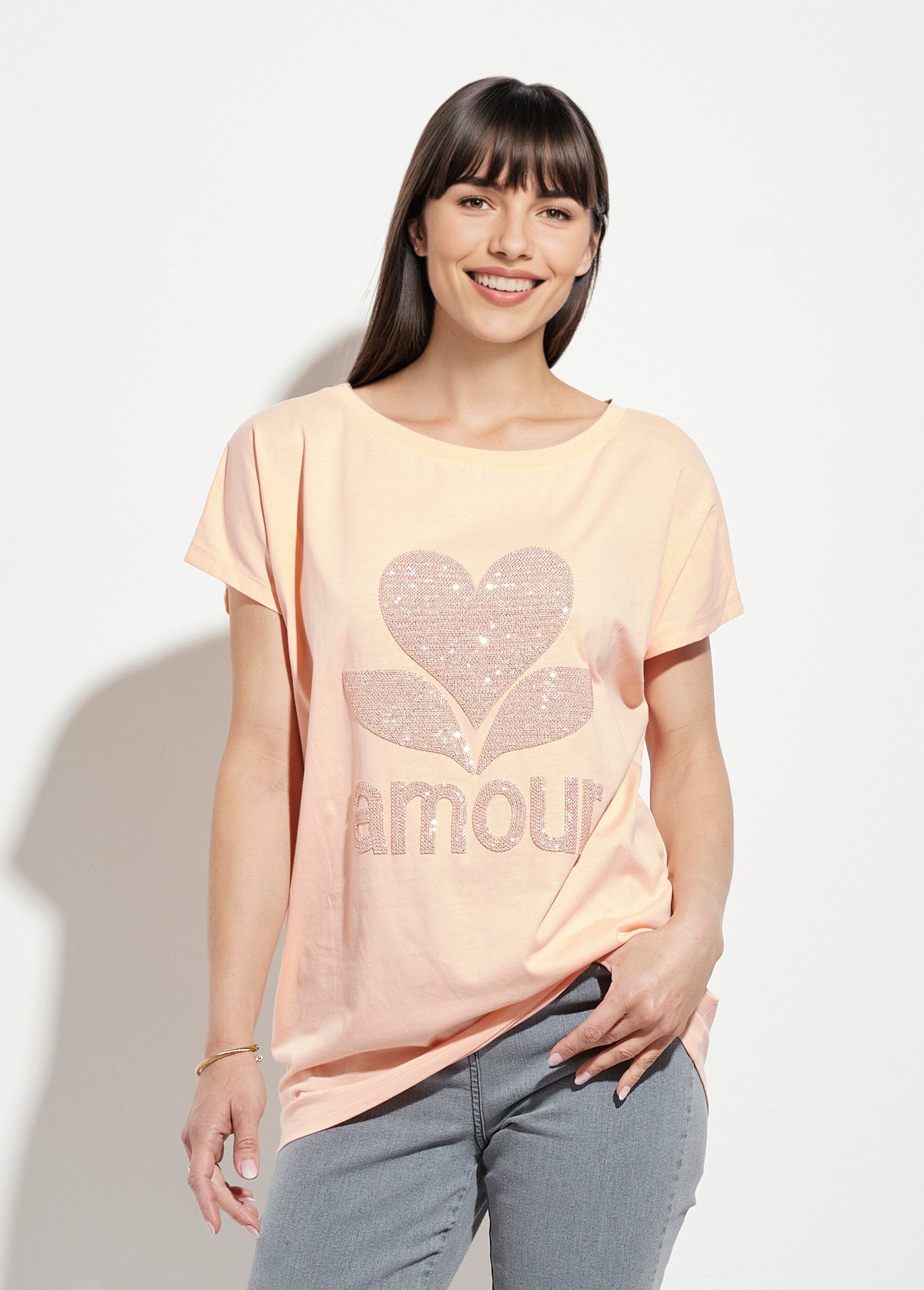 Love_T-shirt_met_ronde_hals_Orange_FA1_slim