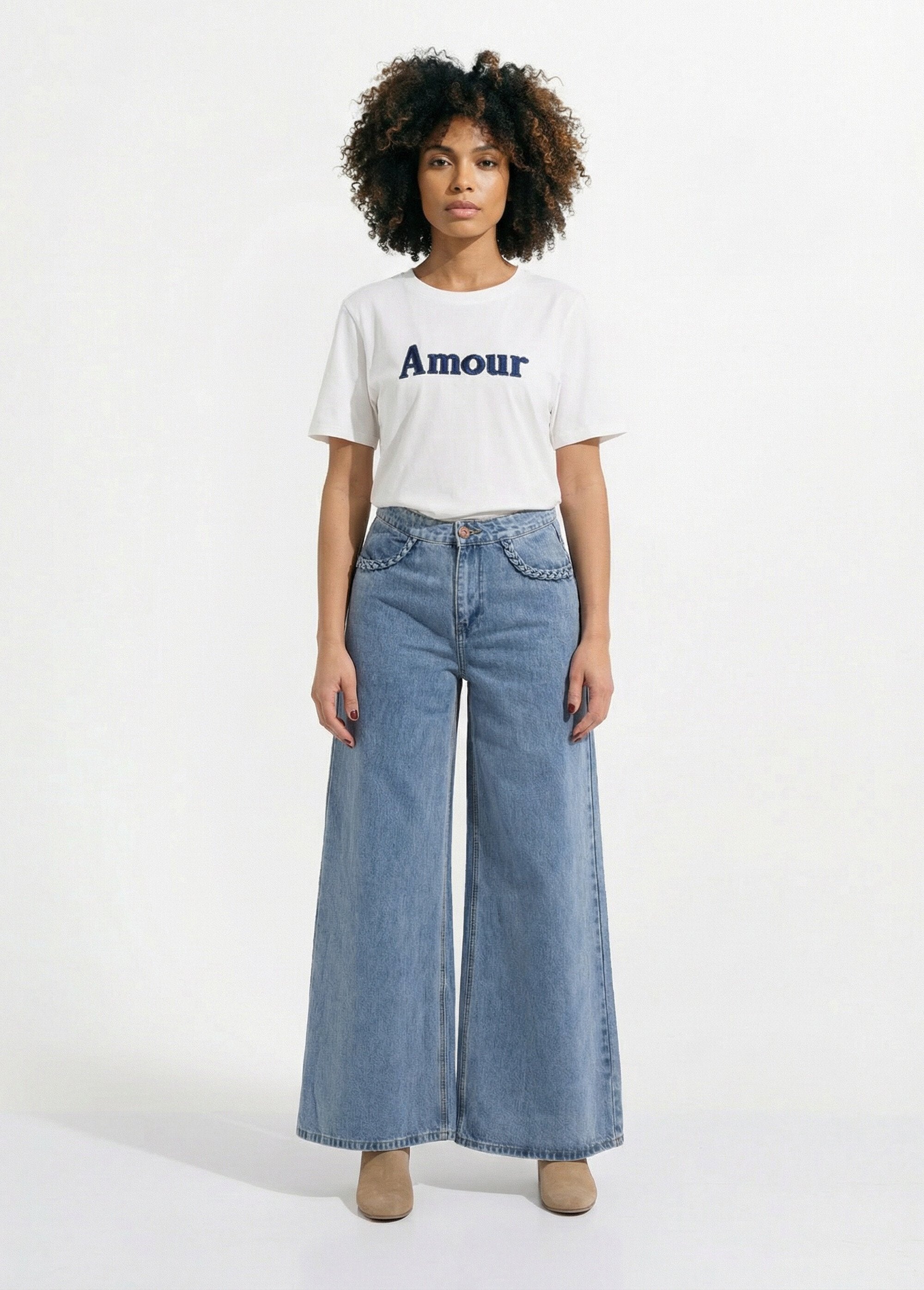 Katoenen_T-shirt_met_Love_erop_geschreven_Blanc_et_marine_SF1_slim