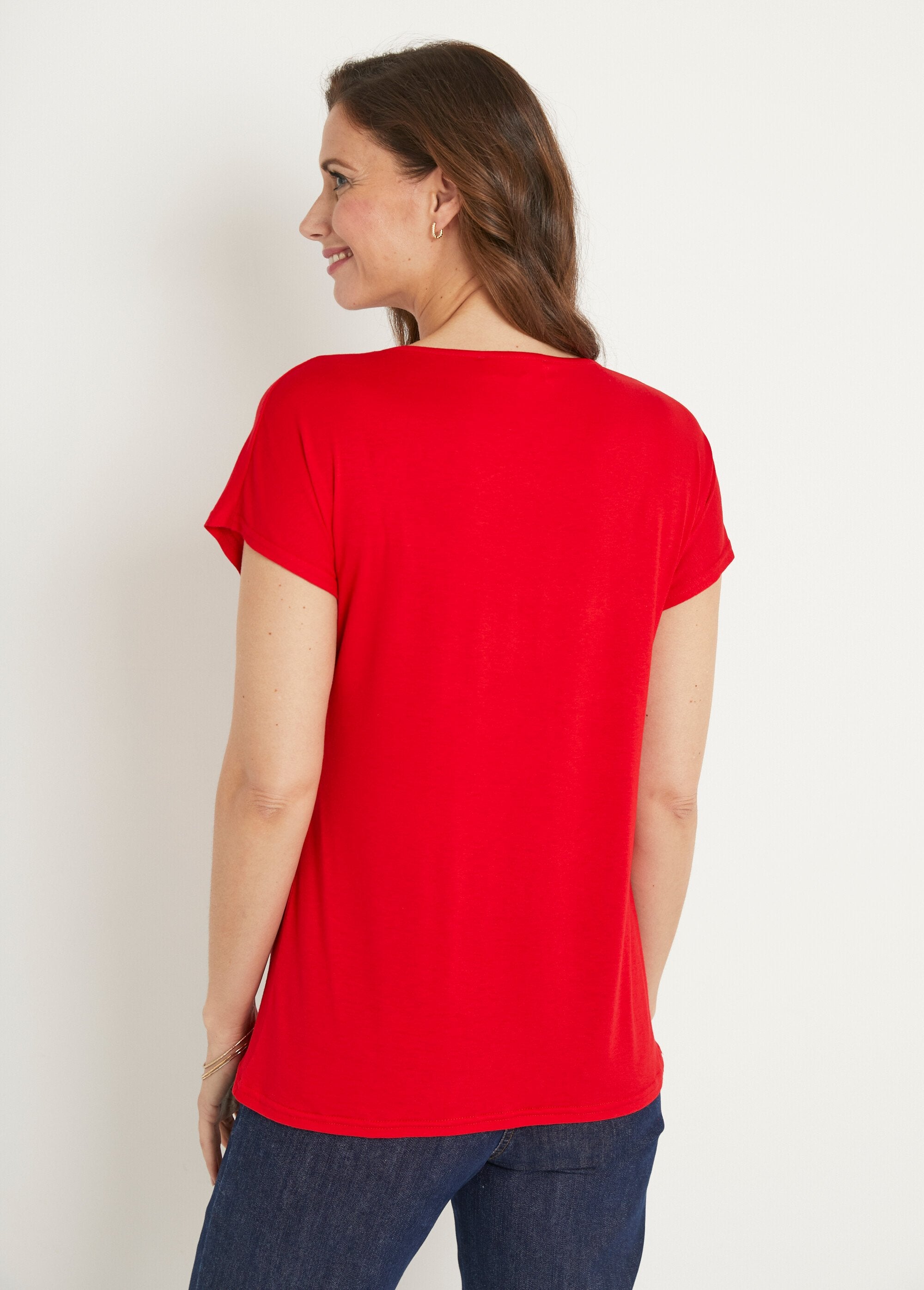 T-shirt_curta_de_renda_elástica_Rouge_DO1_slim