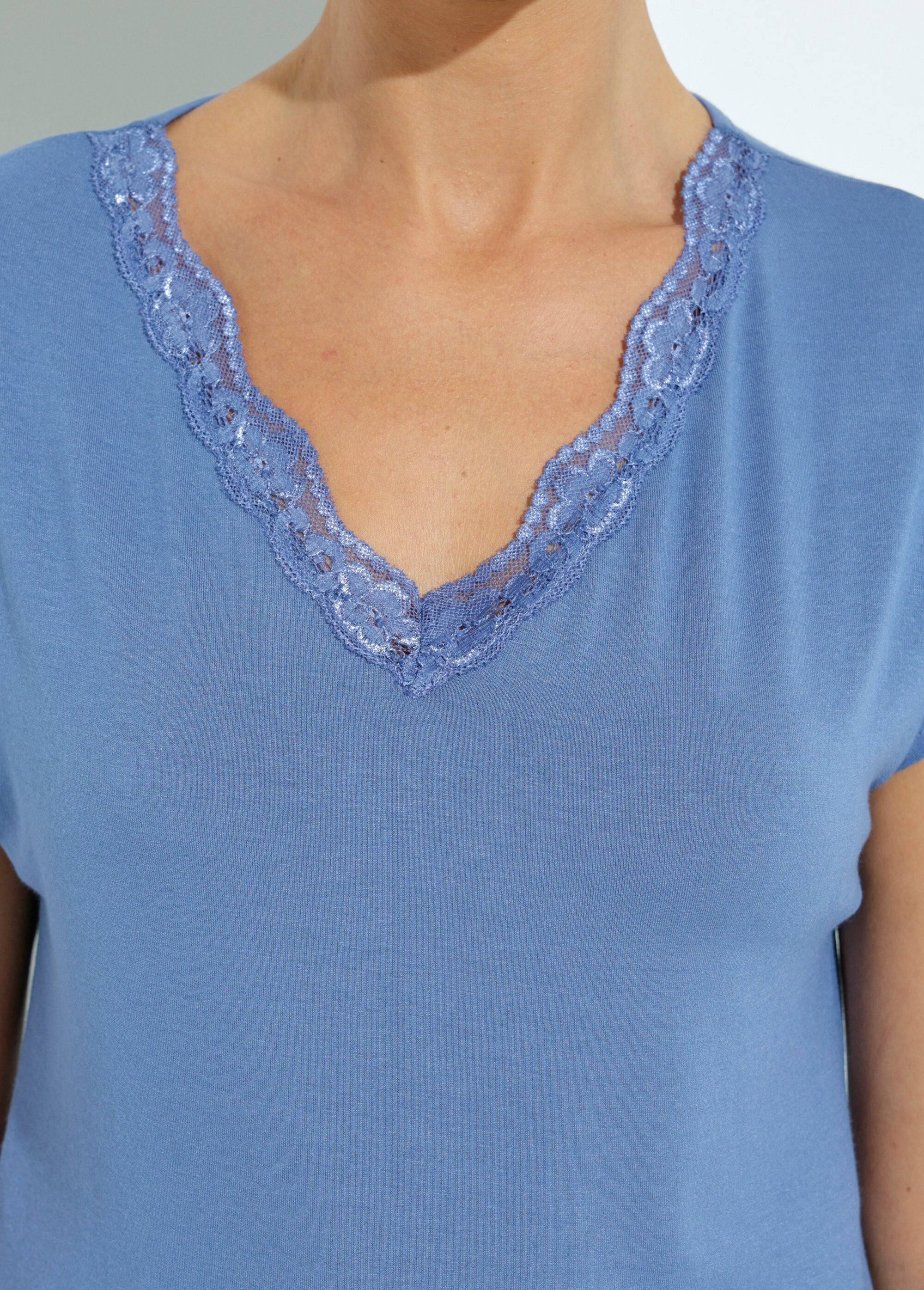 Kort_T-shirt_van_stretchkant_Bleu_orage_DE1_slim