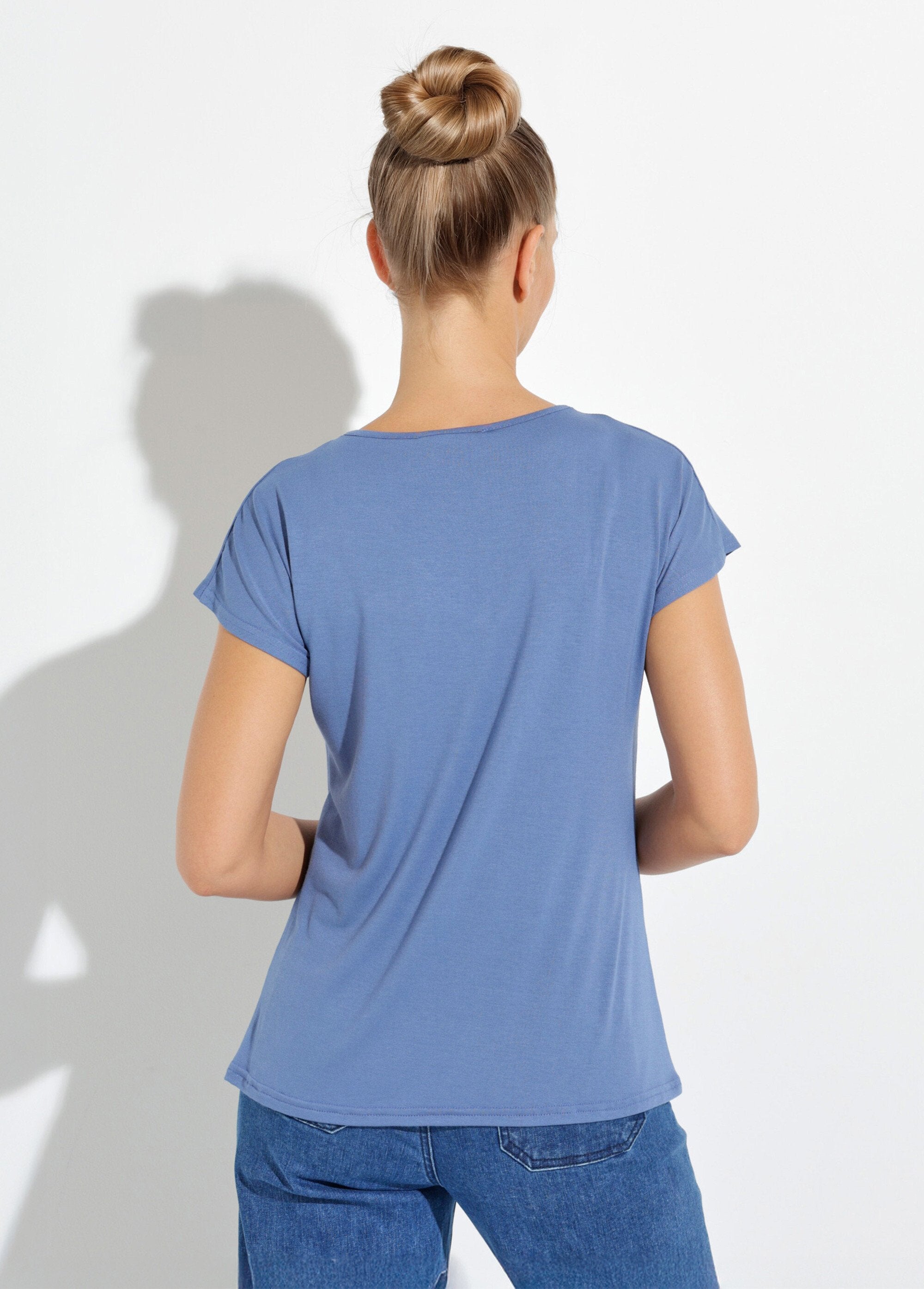 Kort_T-shirt_van_stretchkant_Bleu_orage_DO1_slim