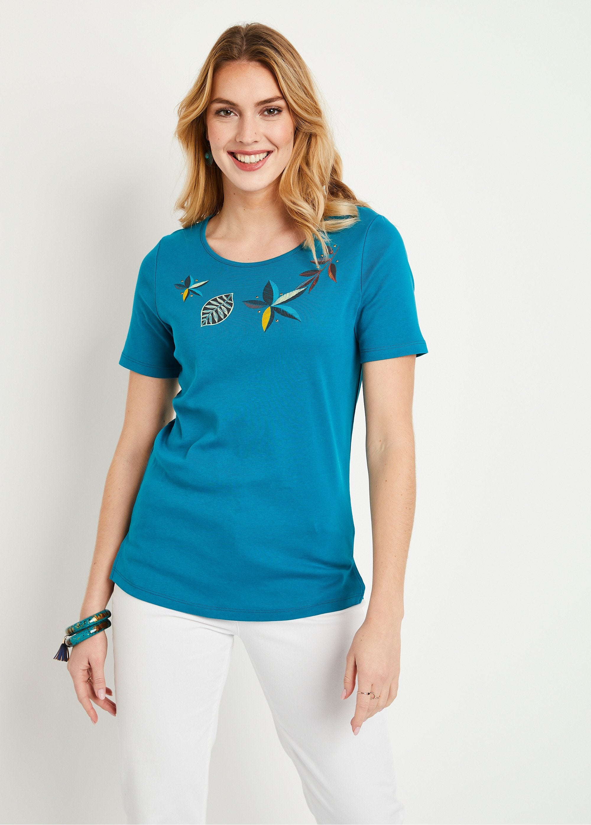 T-shirt_droit_long_manches_courtes_Aqua_FA1_slim