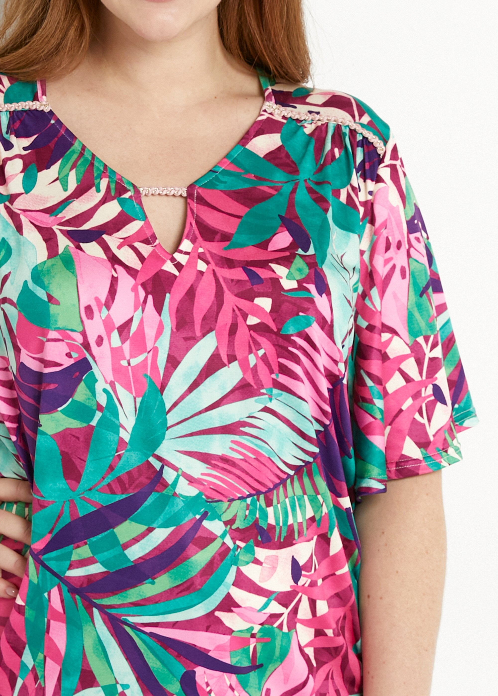 T-shirt_met_tropische_print_en_vlindermouwen_Multicolore_DE1_curvy