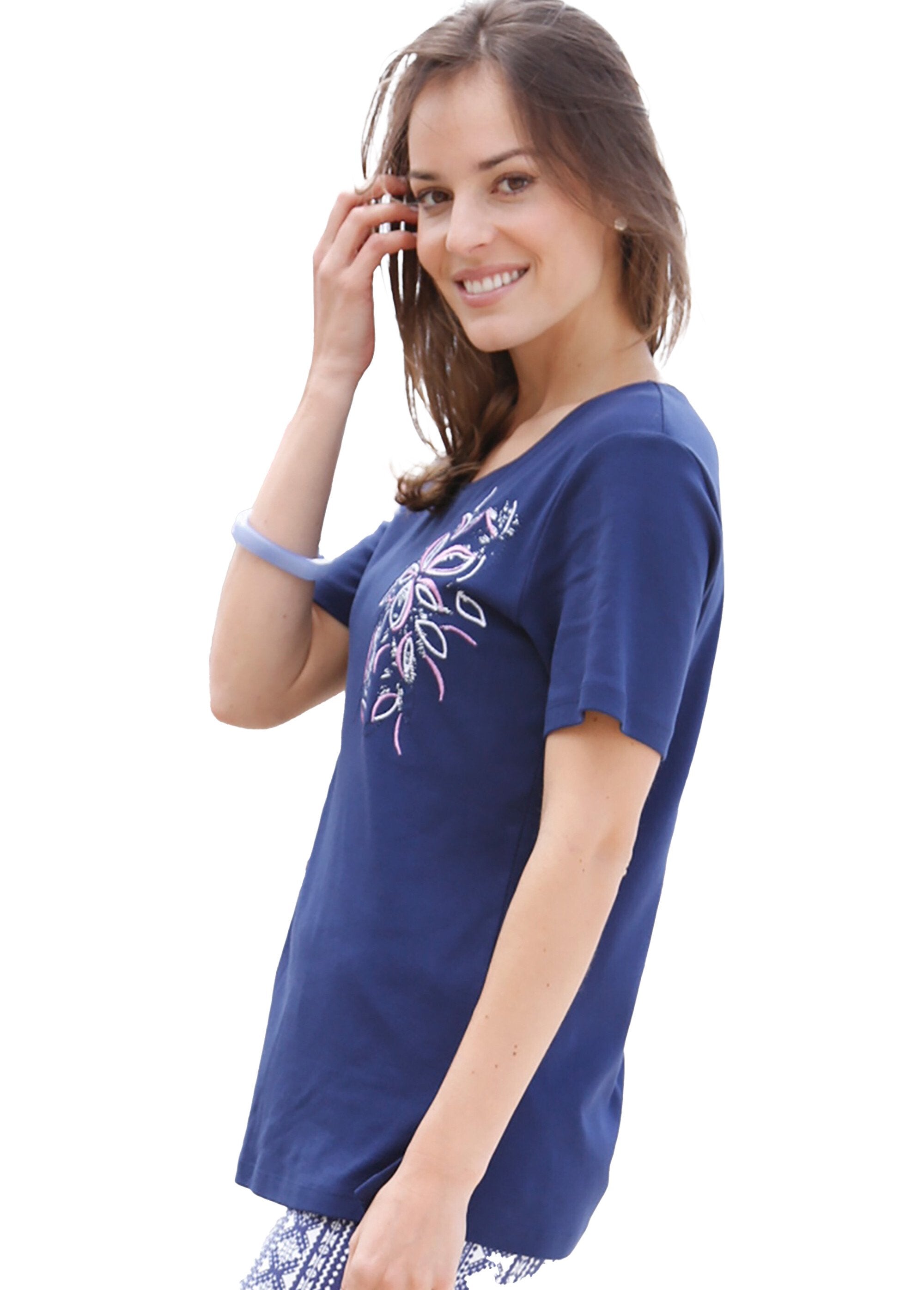 T-shirt_long_broderie_placée_fleurs_Marine_FA1_slim