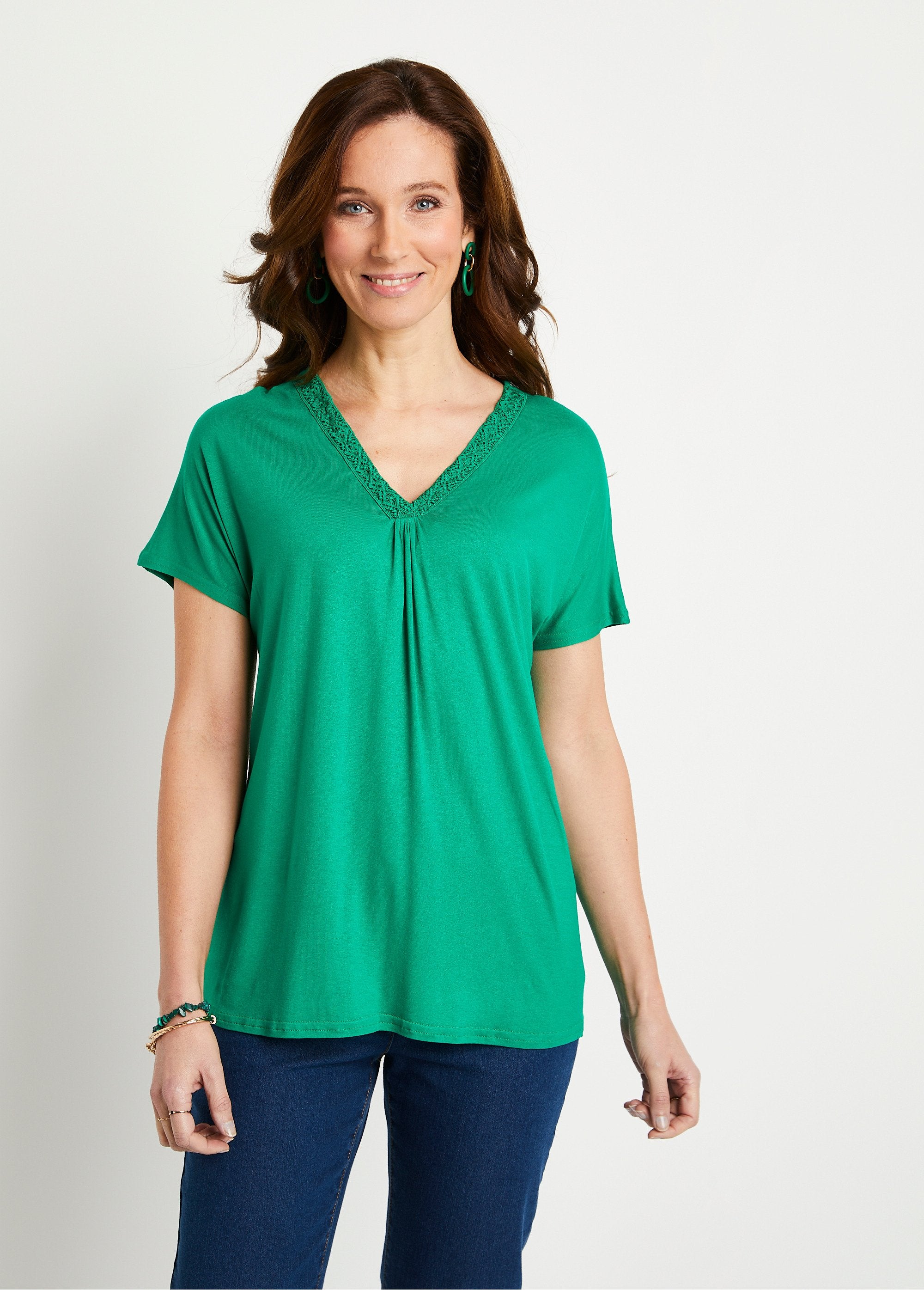 T-shirt_long_évasé_dentelle_Vert_FA1_slim