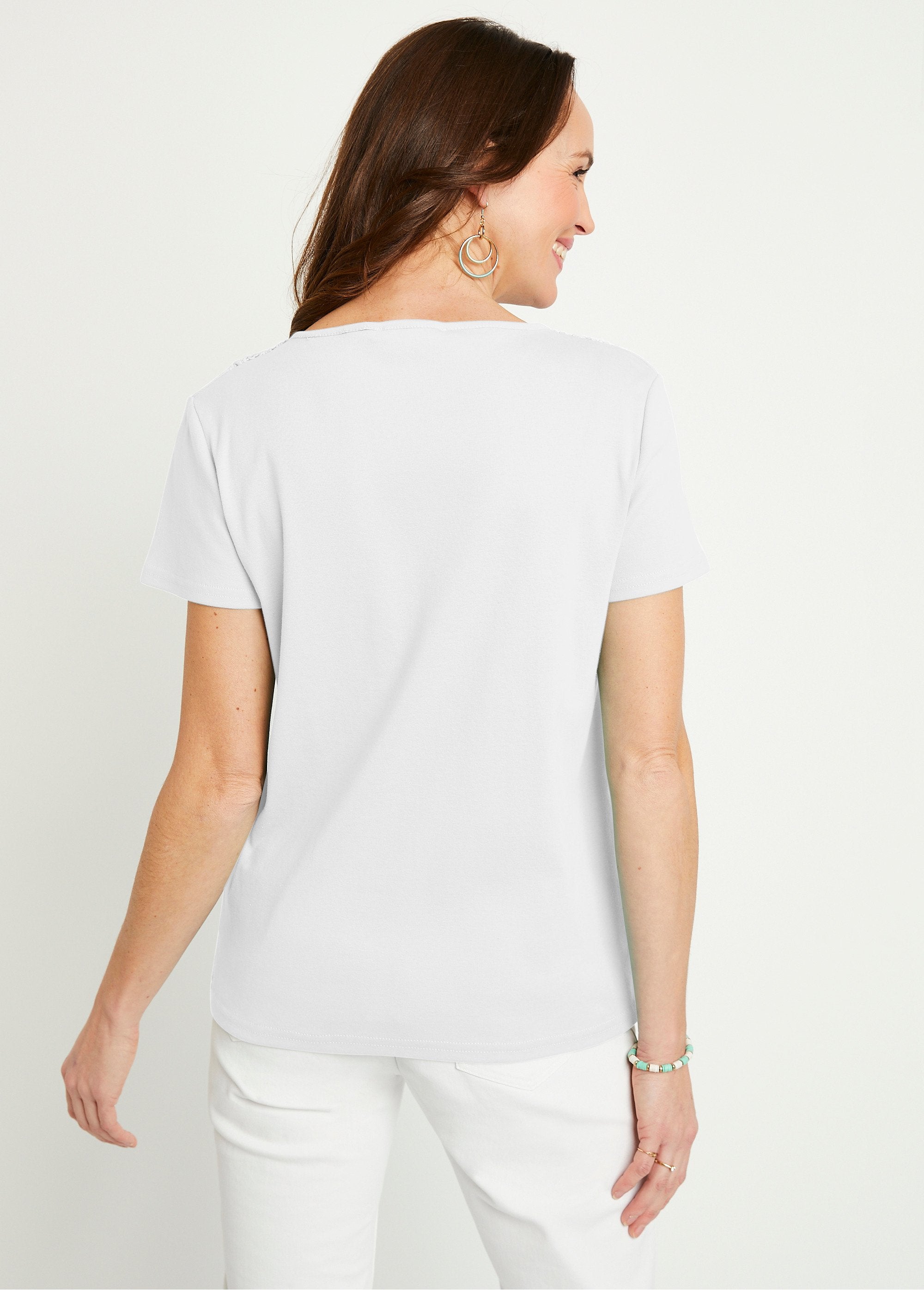 T-shirt_macramé_coton_uni_manches_courtes_Blanc_DO1_slim