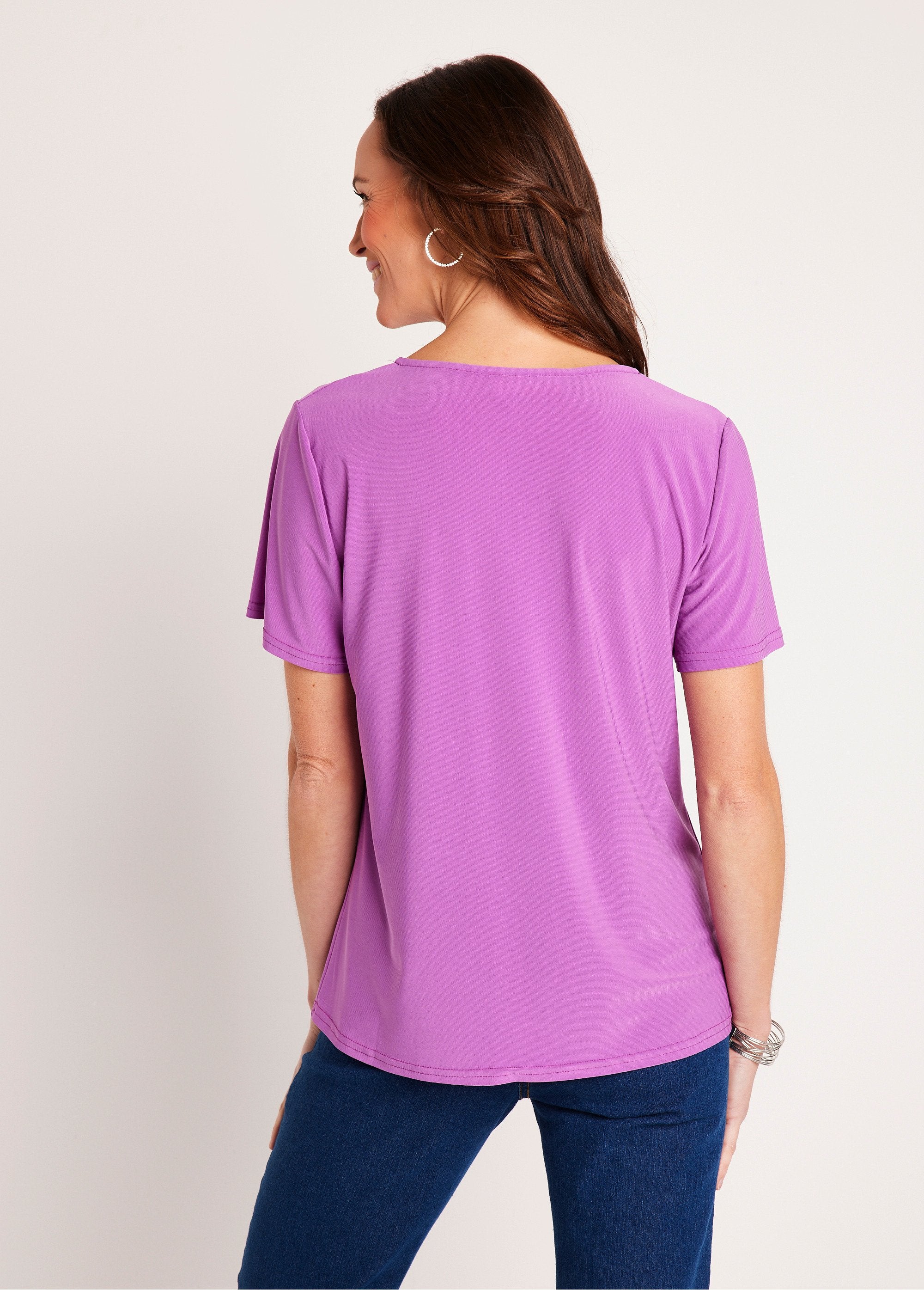 T-shirt_manches_courtes_uni_ou_imprimé_Uni_violet_DO1_slim