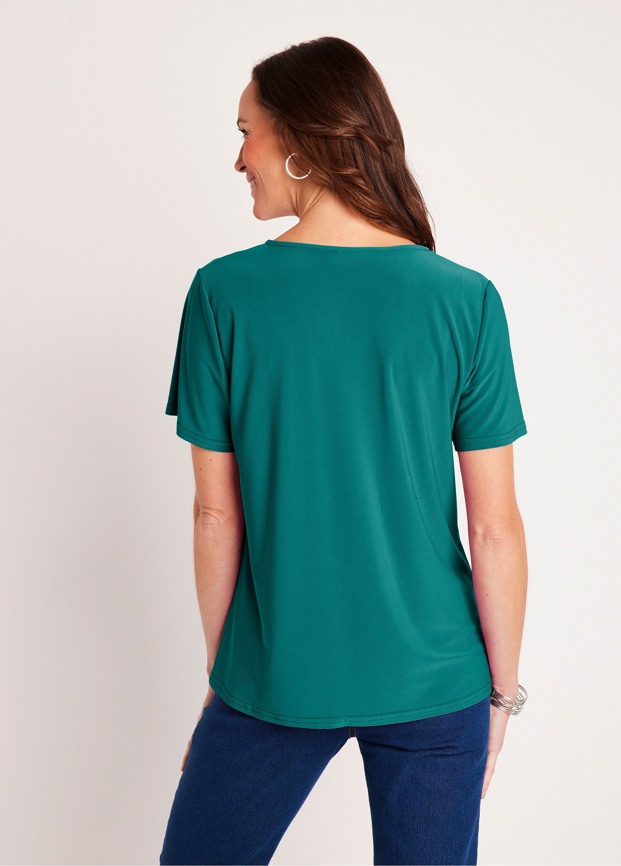 Effen_of_bedrukt_T-shirt_met_korte_mouwen_Effen_groen_DO1_slim