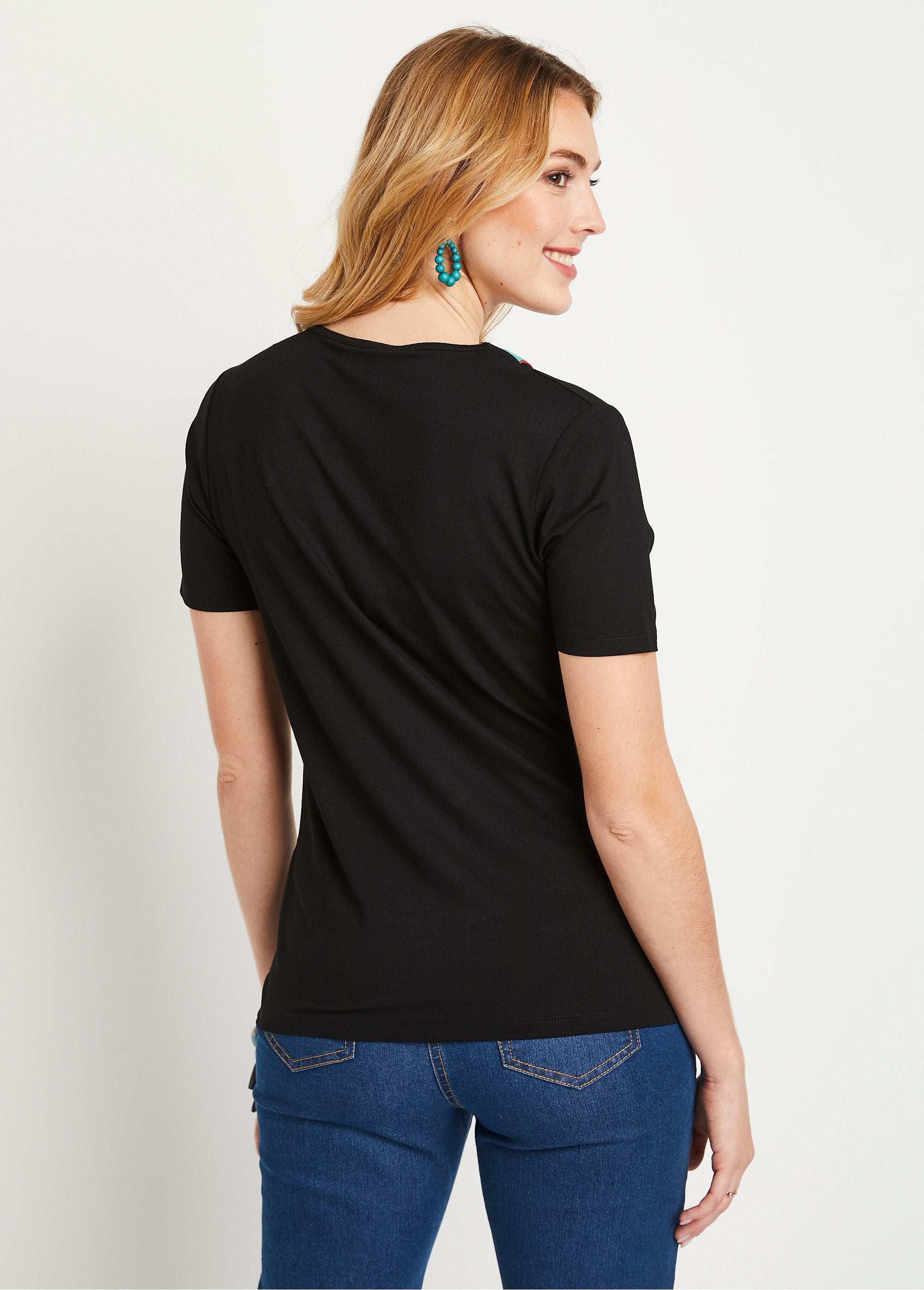 T-shirt_manches_courtes_uni_ou_imprimé_Uni_noir_DO1_slim