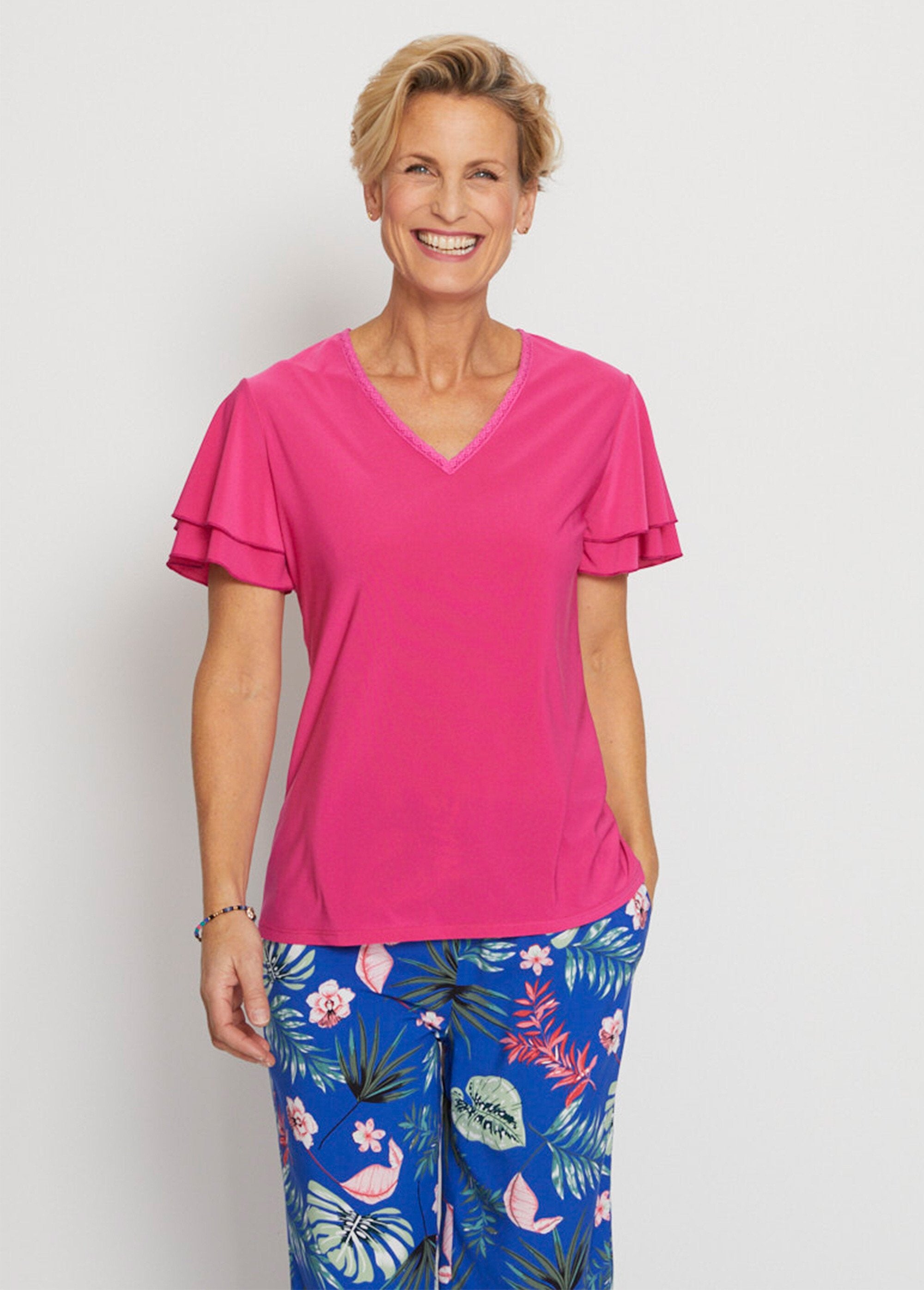 T-shirt_manches_courtes_volantées_Uni_fuchsia_FA1_slim