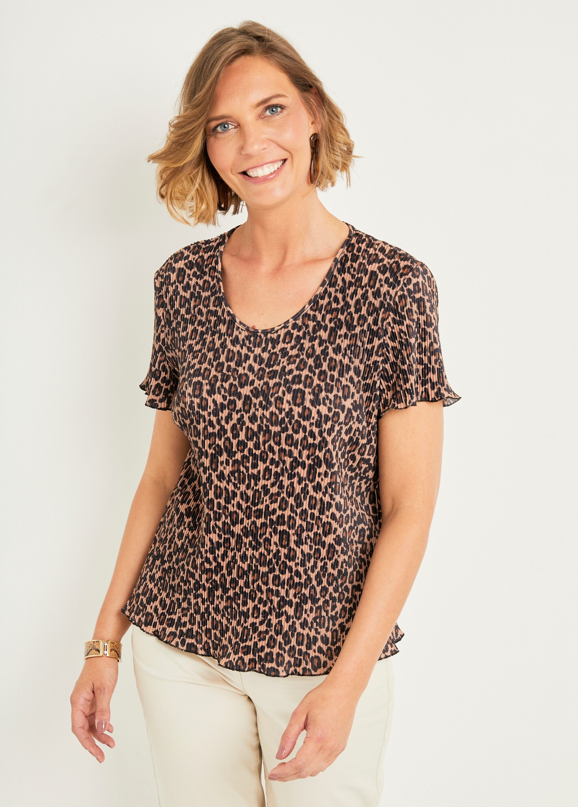 T-shirt_plissé_col_rond_imprimé_léopard_Imprime_leopard_FA1_slim