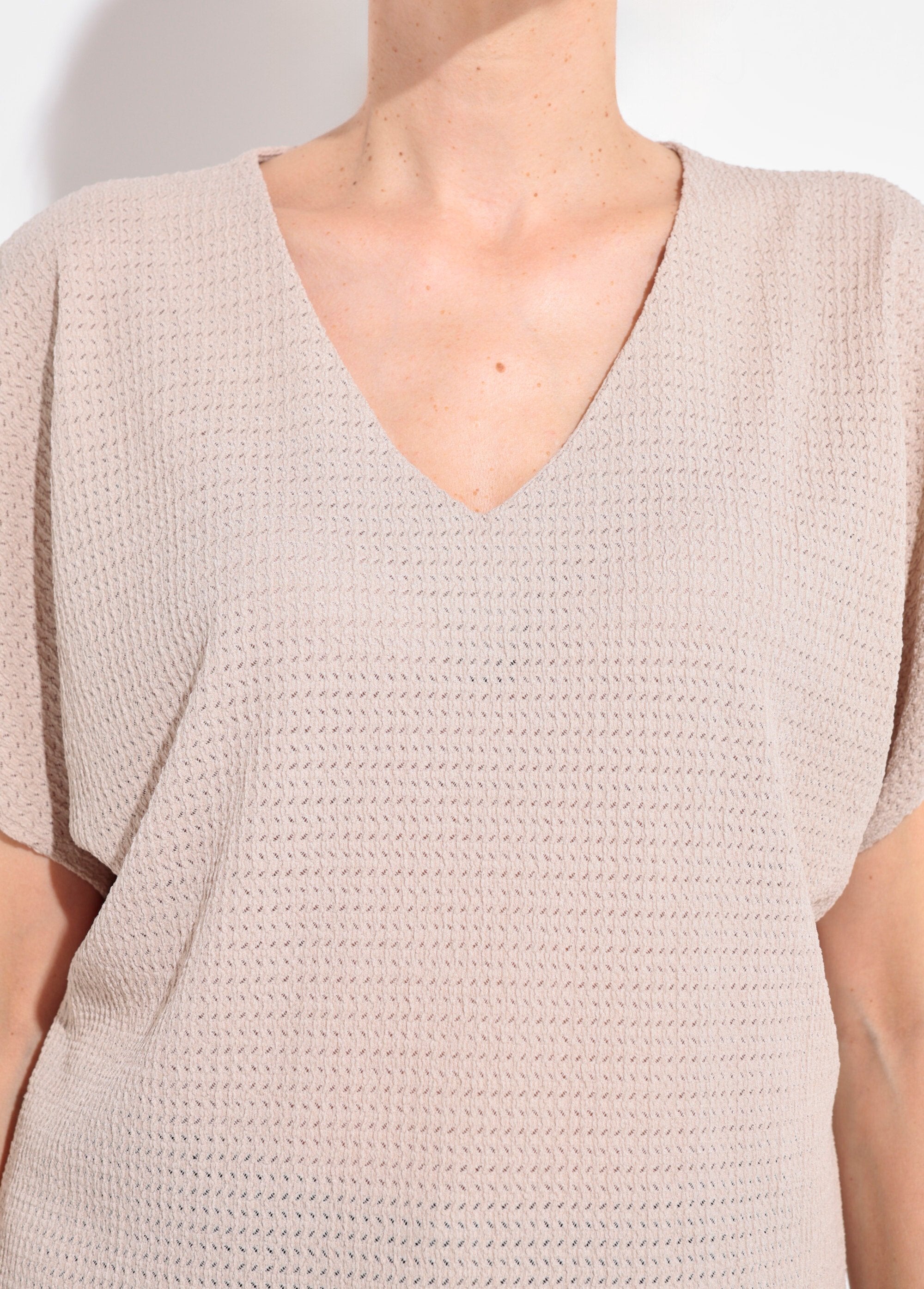 T-shirt_texturé_avec_manches_élastiquées_Ficelle_DE1_slim