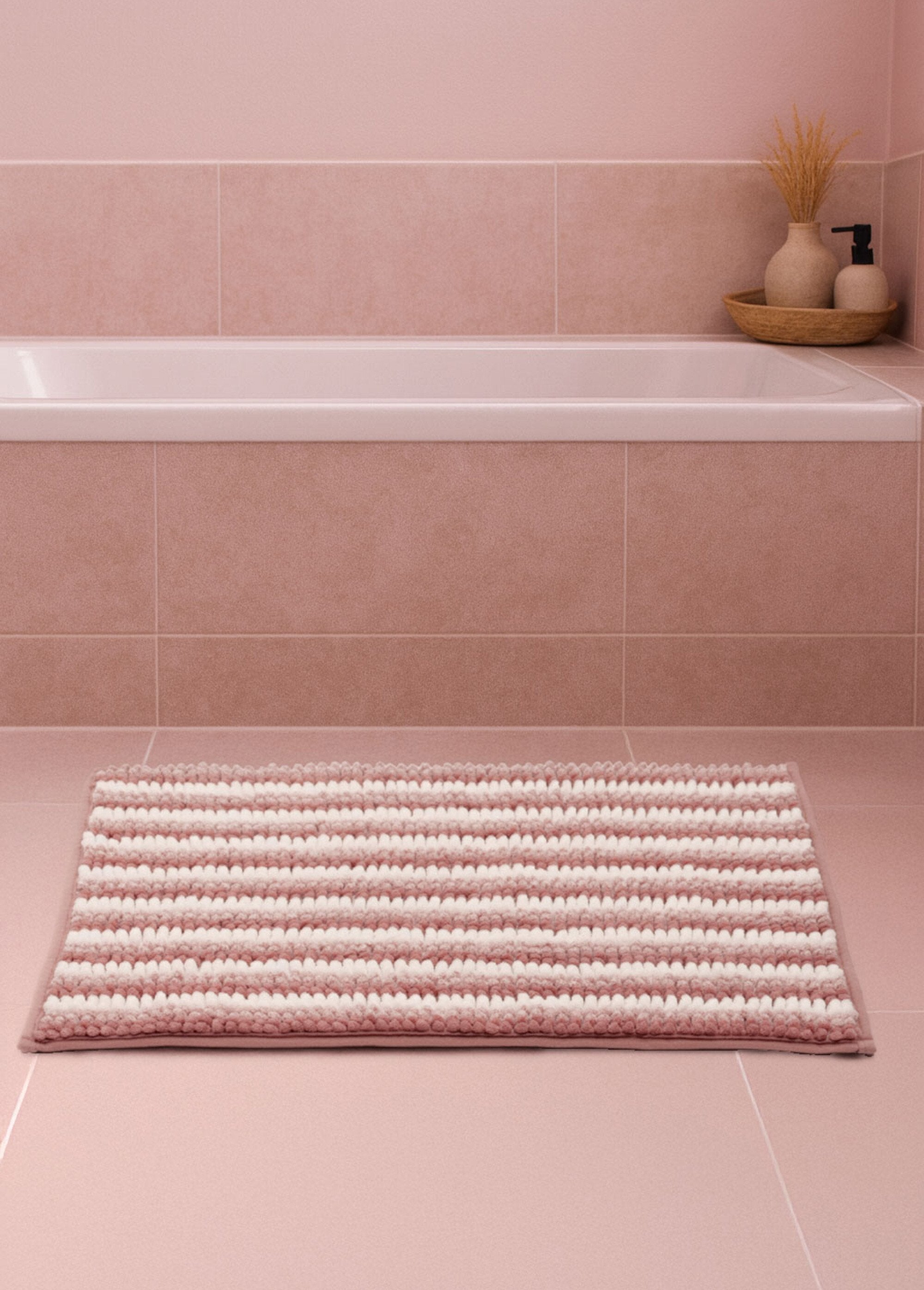 Tapis_de_bain_antidérapant_en_chenille_Rose_SF1_slim