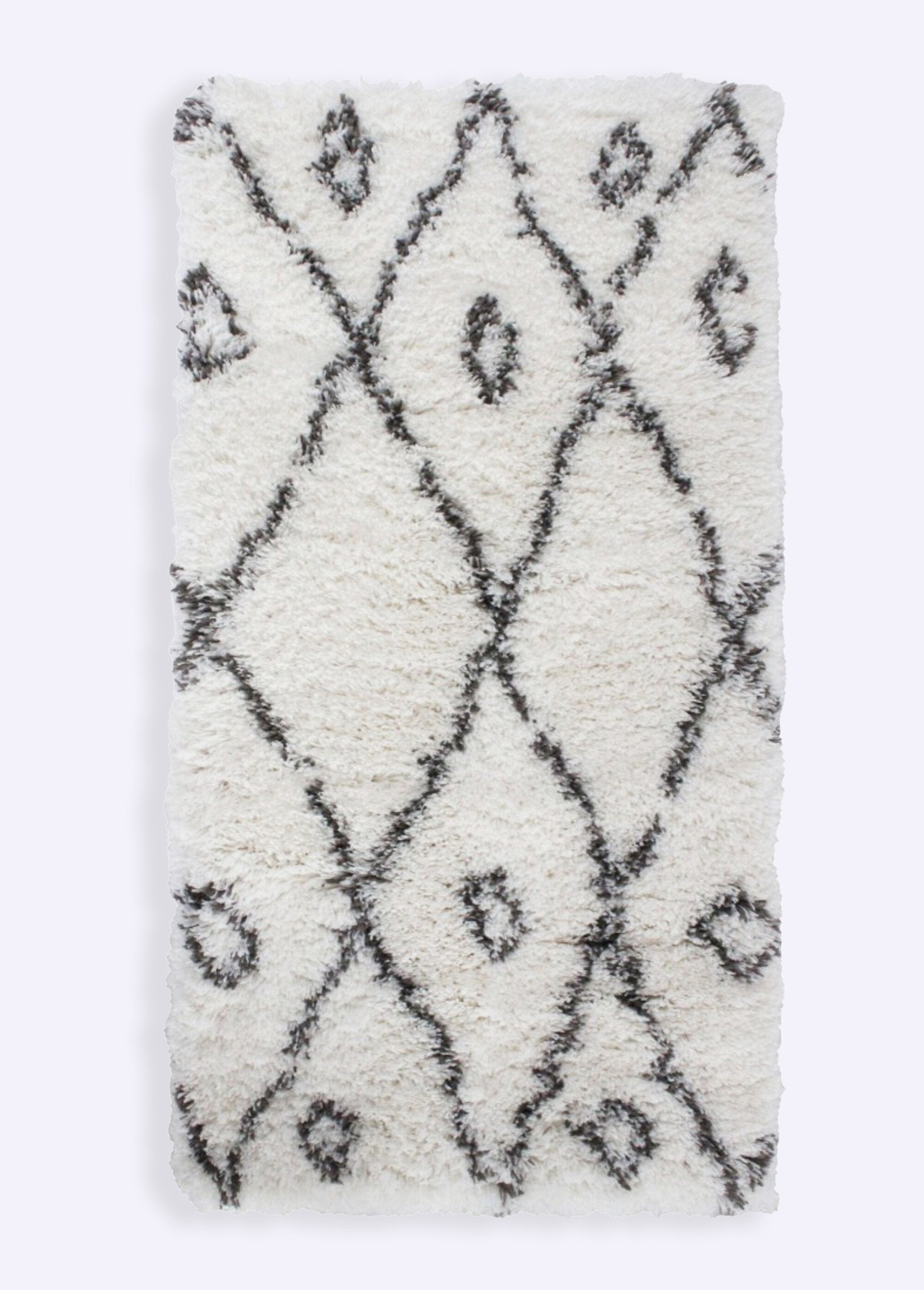 Tapis_mèches_hautes_losanges,_110x60cm_Blanc_noir_FA1_slim