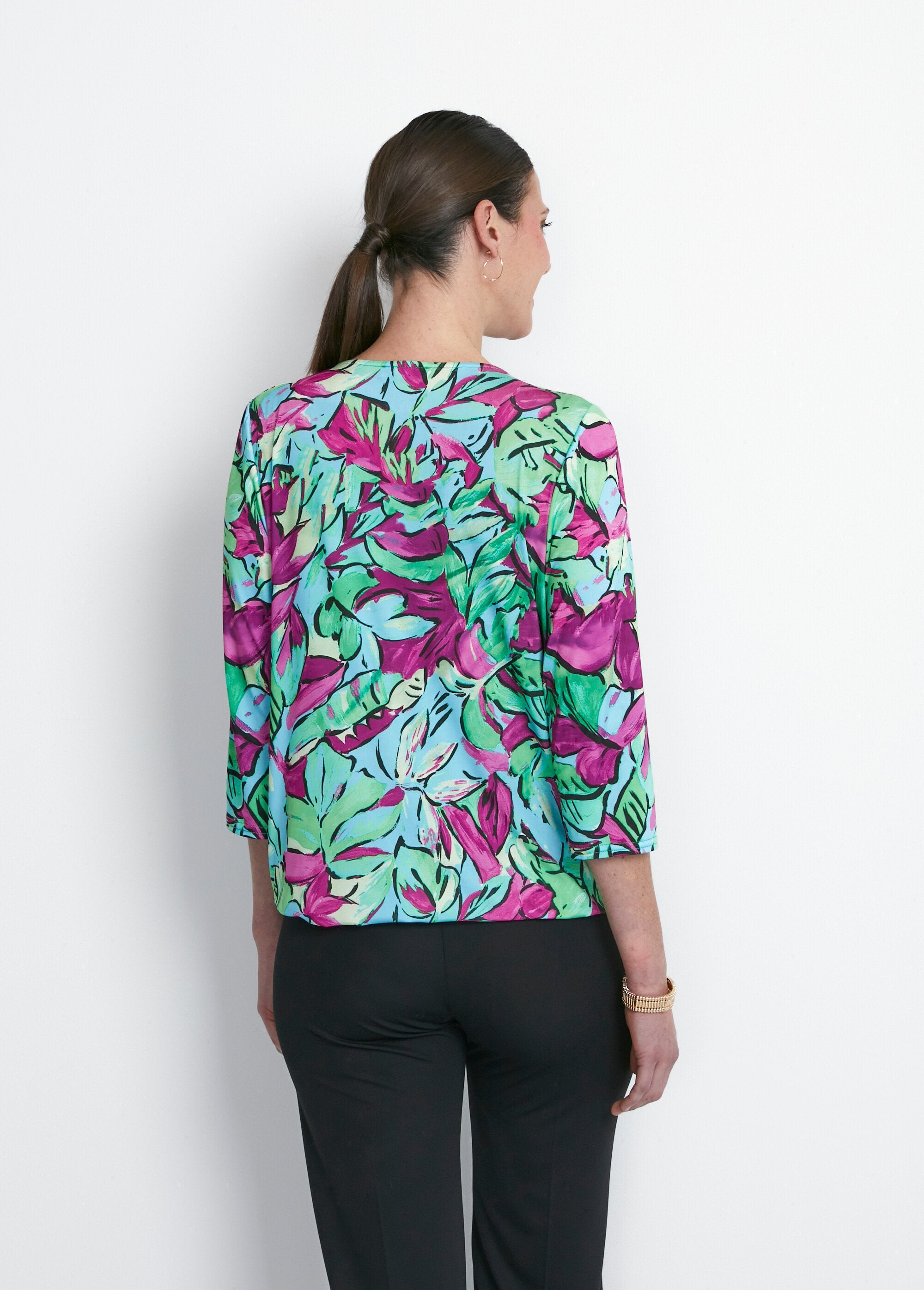 Wikkel_T-shirt_met_blouson_Groen_en_fuchsia_DO1_slim