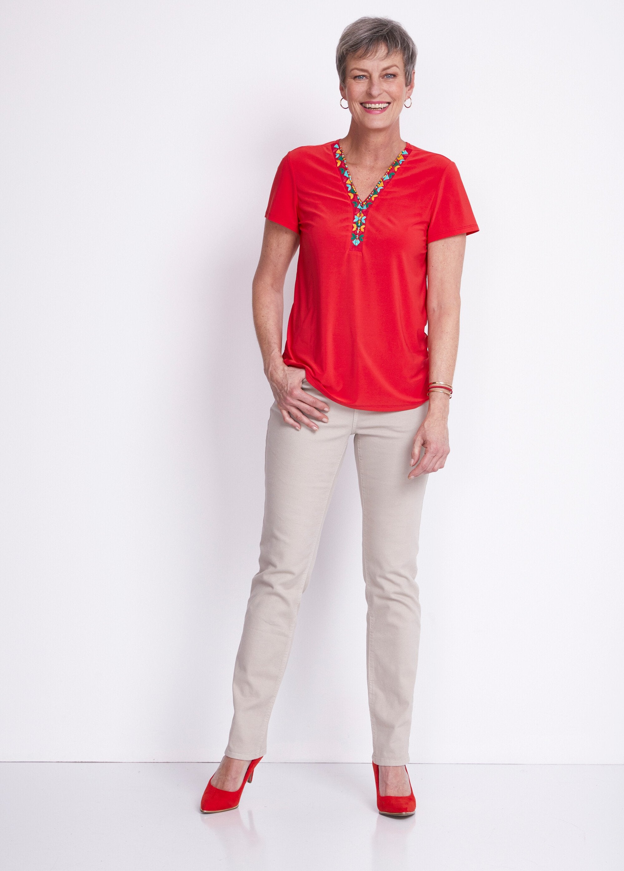 Tee-shirt_maille_extensible_encolure_fantaisie_Rouge_SF1_slim