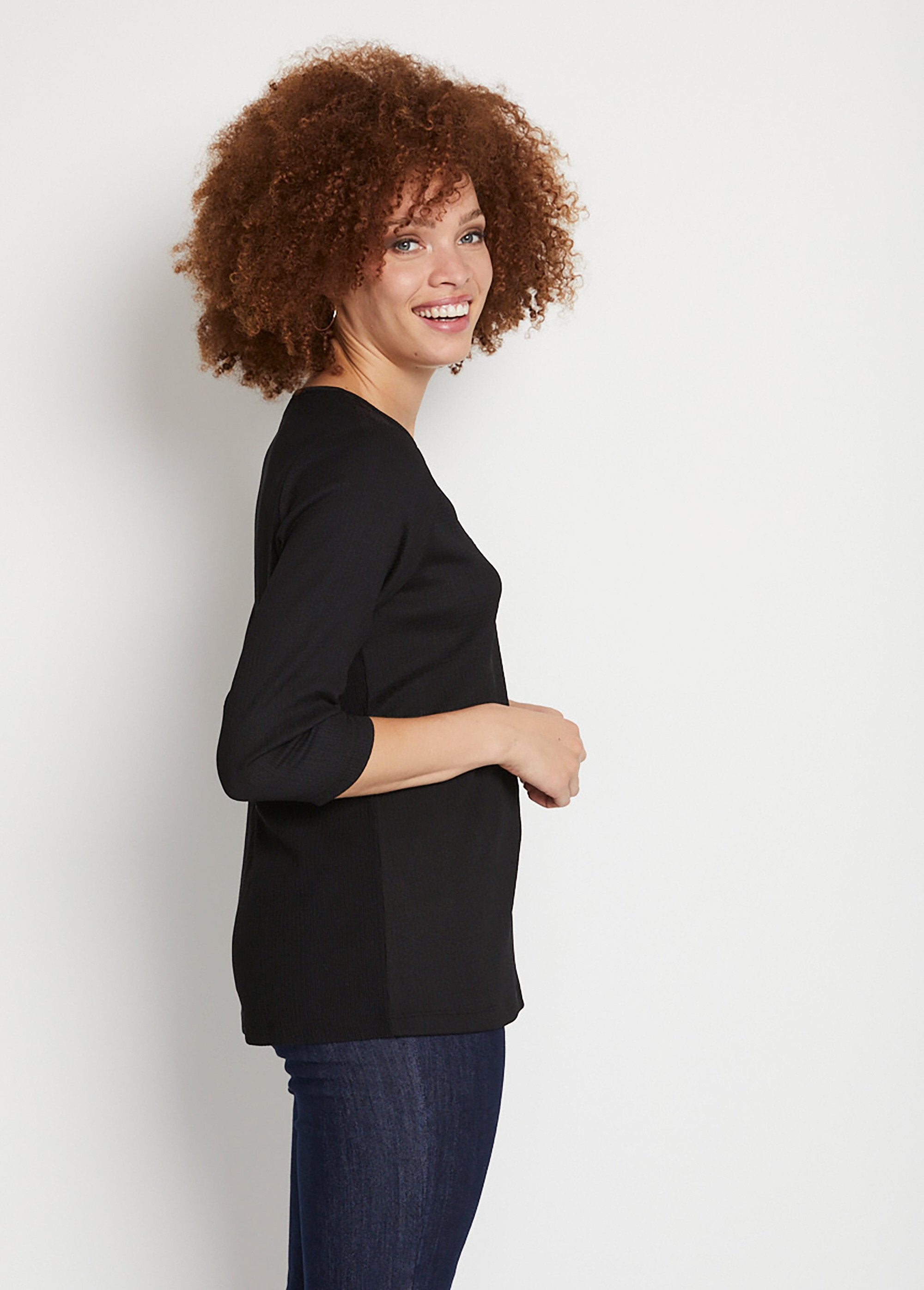 Tee-shirt_manches_3/4_dentelle_Noir_DR1_slim