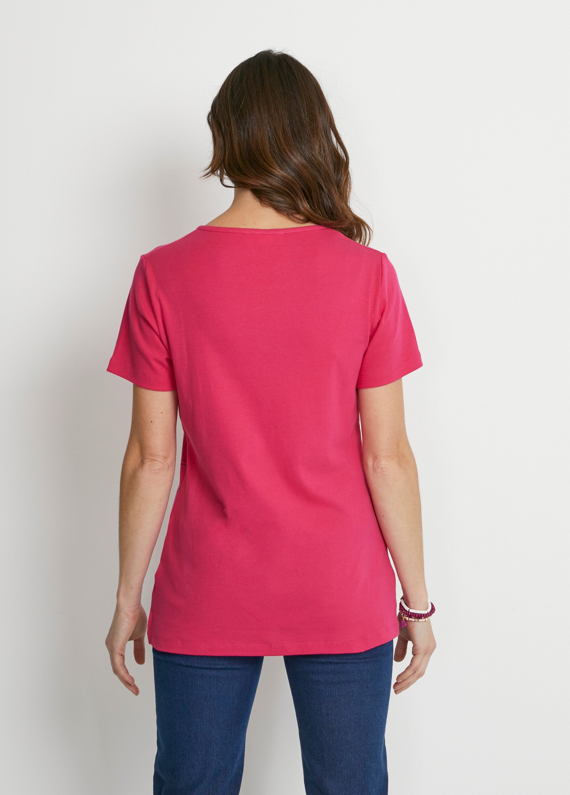 T-shirt_long_motif_fleuri_fentes_côtés_Fuchsia_DO1_slim