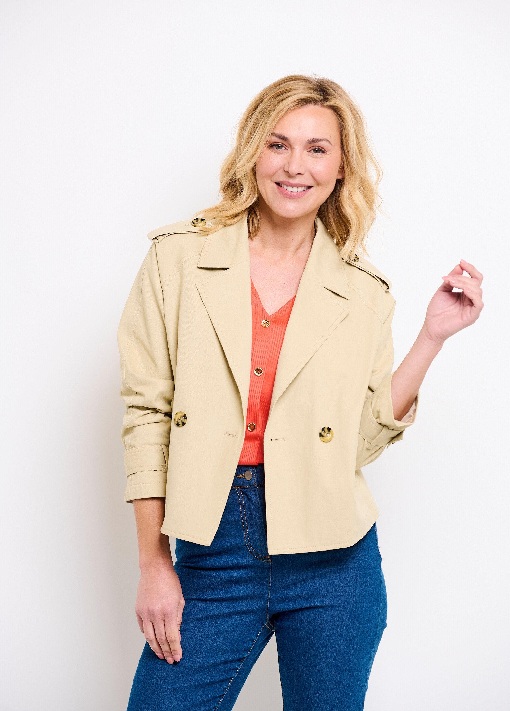 Trench_court_double_boutonnage_coton_doublé_Beige_FA1_slim