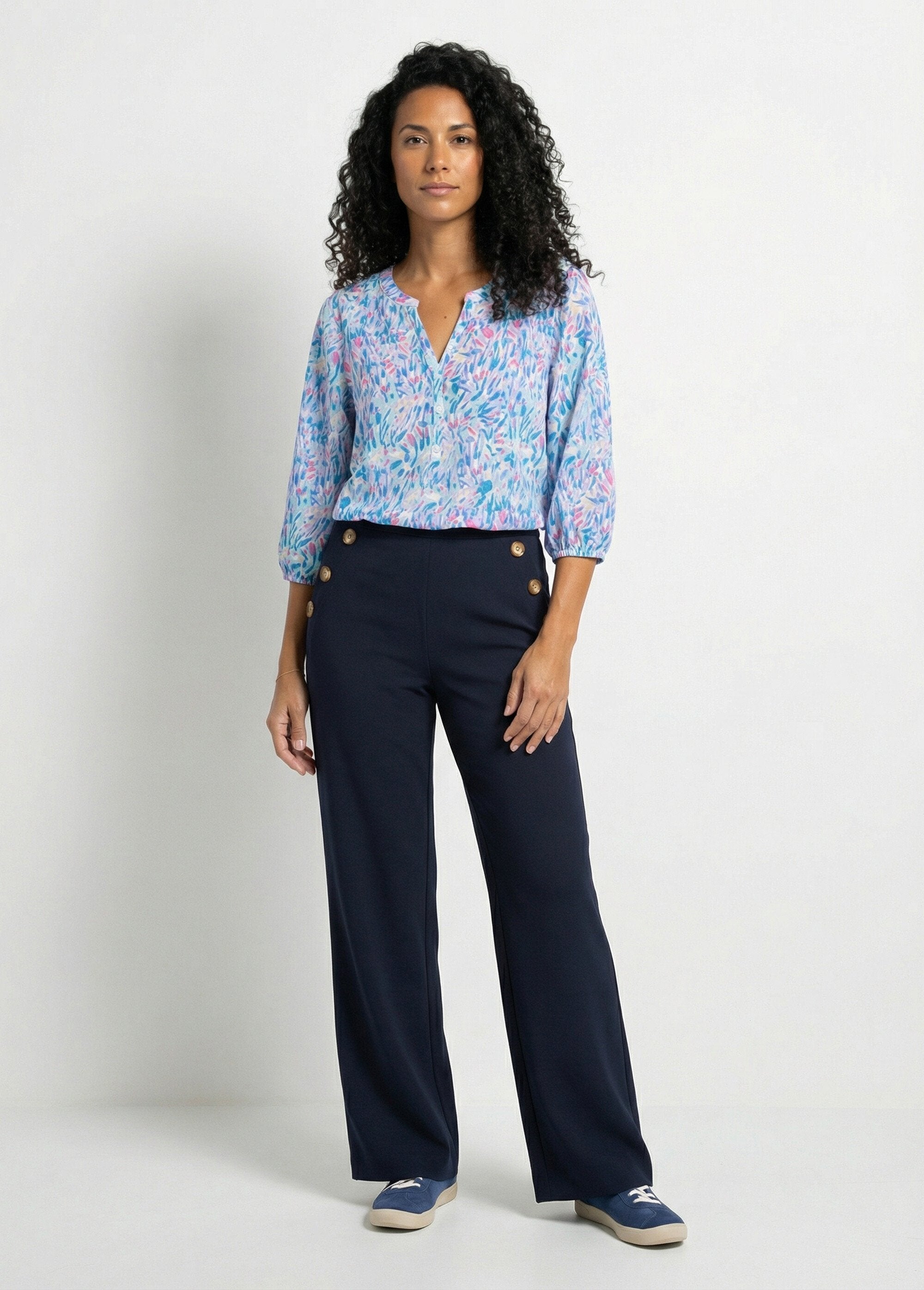 Tunique_ample_longue_imprimée_manches_3/4_Imprime_bleu_SF1_slim