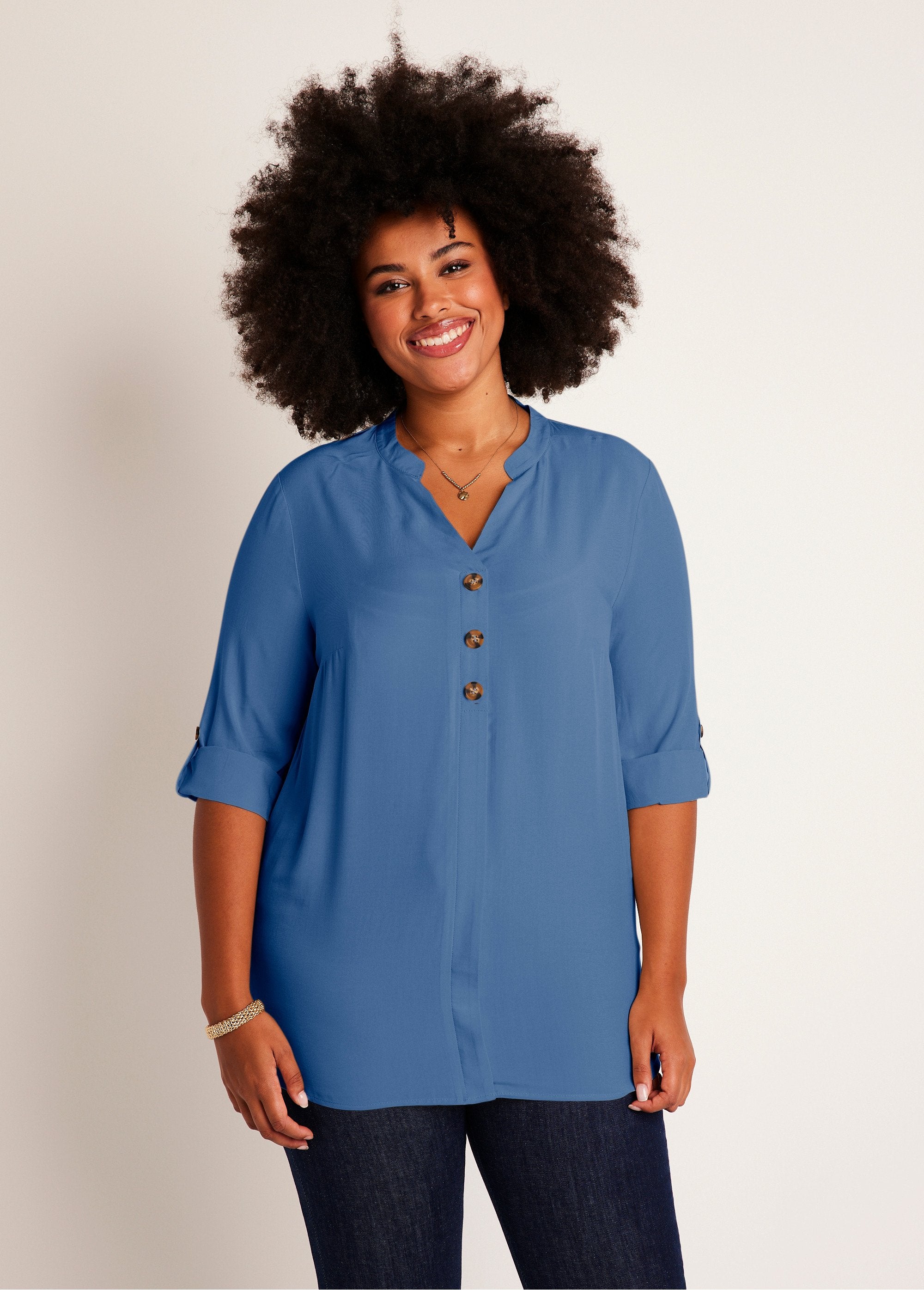 Tunique_ample_longue_manches_3/4_Indigo_FA1_curvy