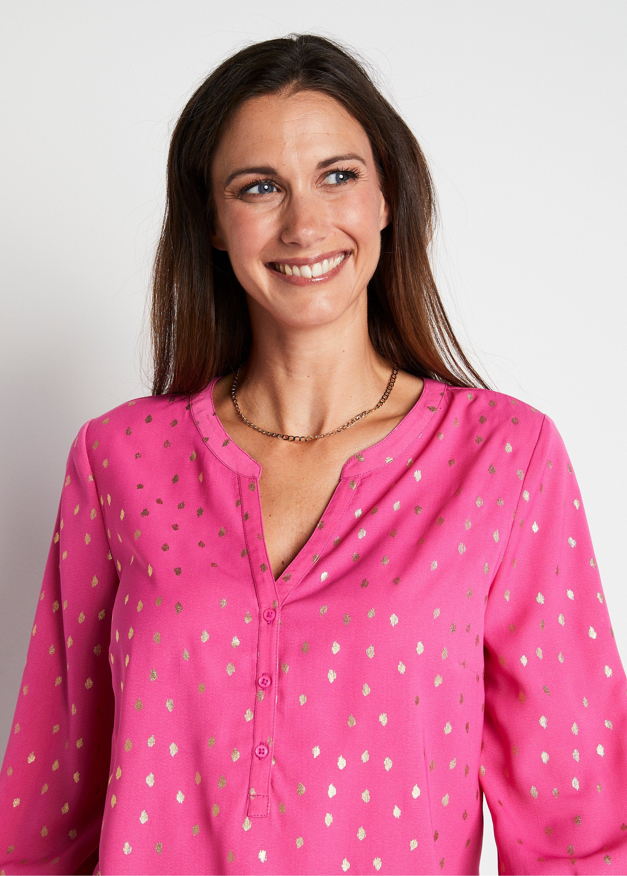 Losvallende_tuniek_van_halflange_lengte_met_3/4_mouwen_ROZE_DE1_slim