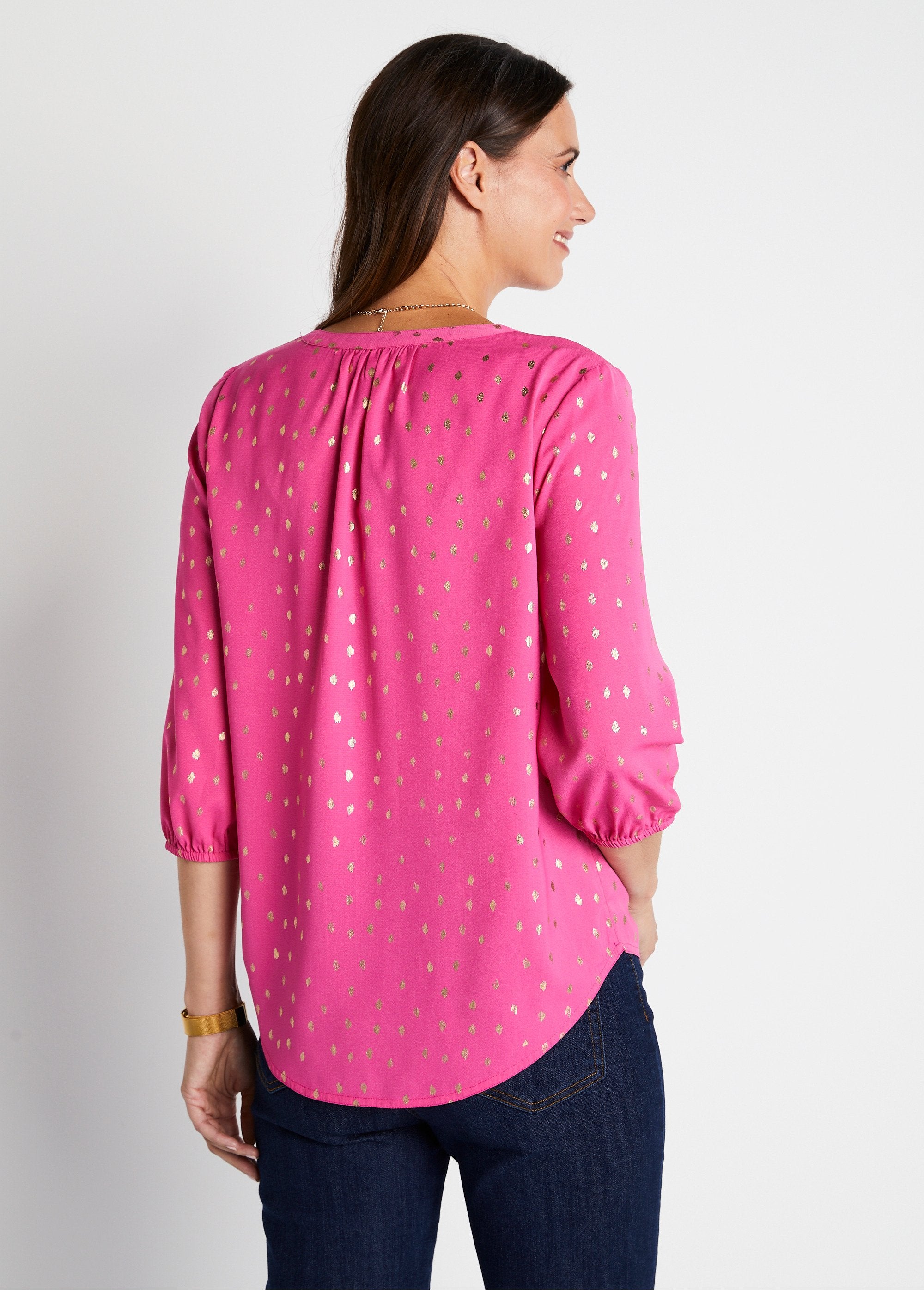 Losvallende_tuniek_van_halflange_lengte_met_3/4_mouwen_ROZE_DO1_slim