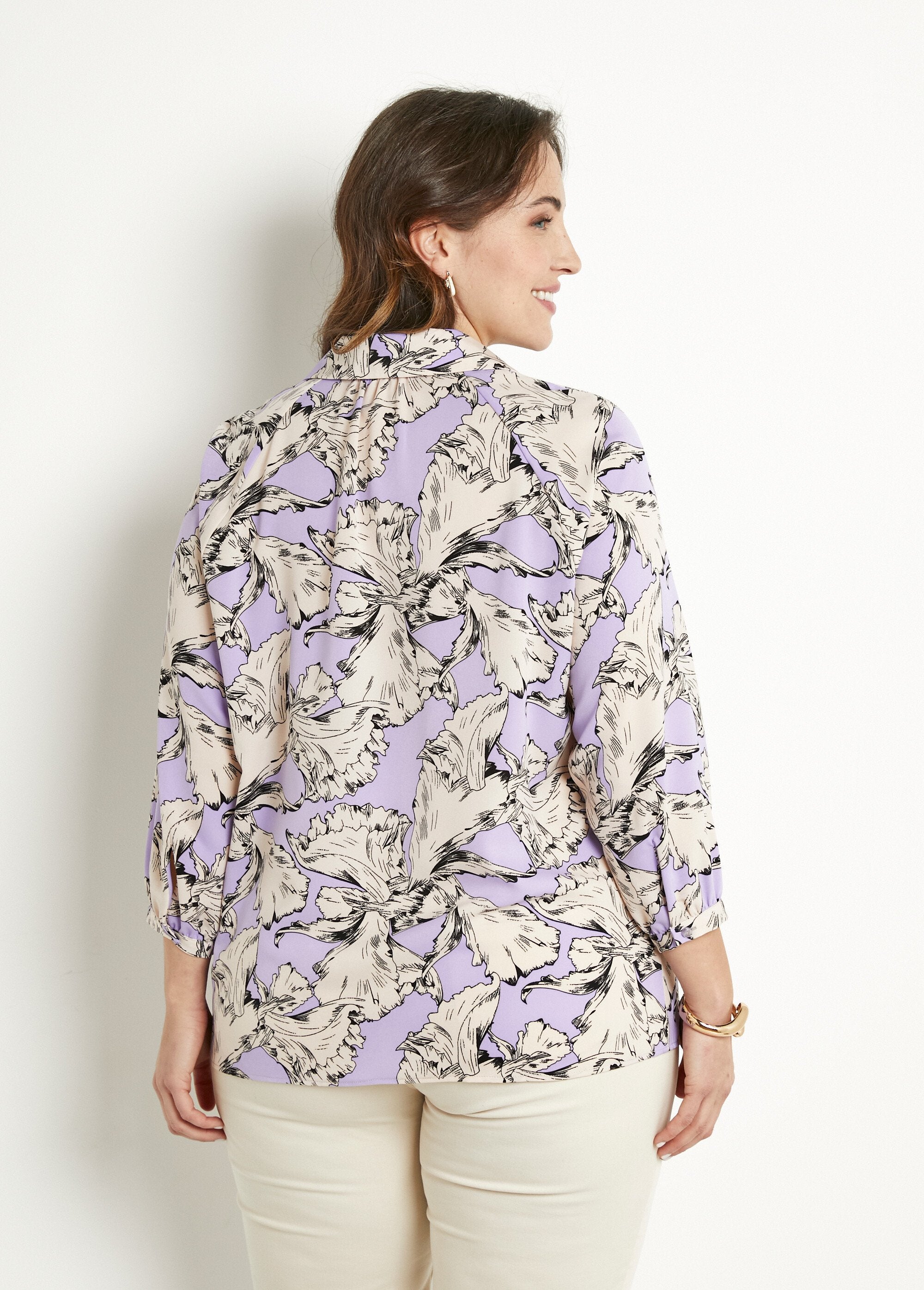 Tunique_longue_col_chemise_motif_graphique_Violet_et_blanc_DO1_curvy