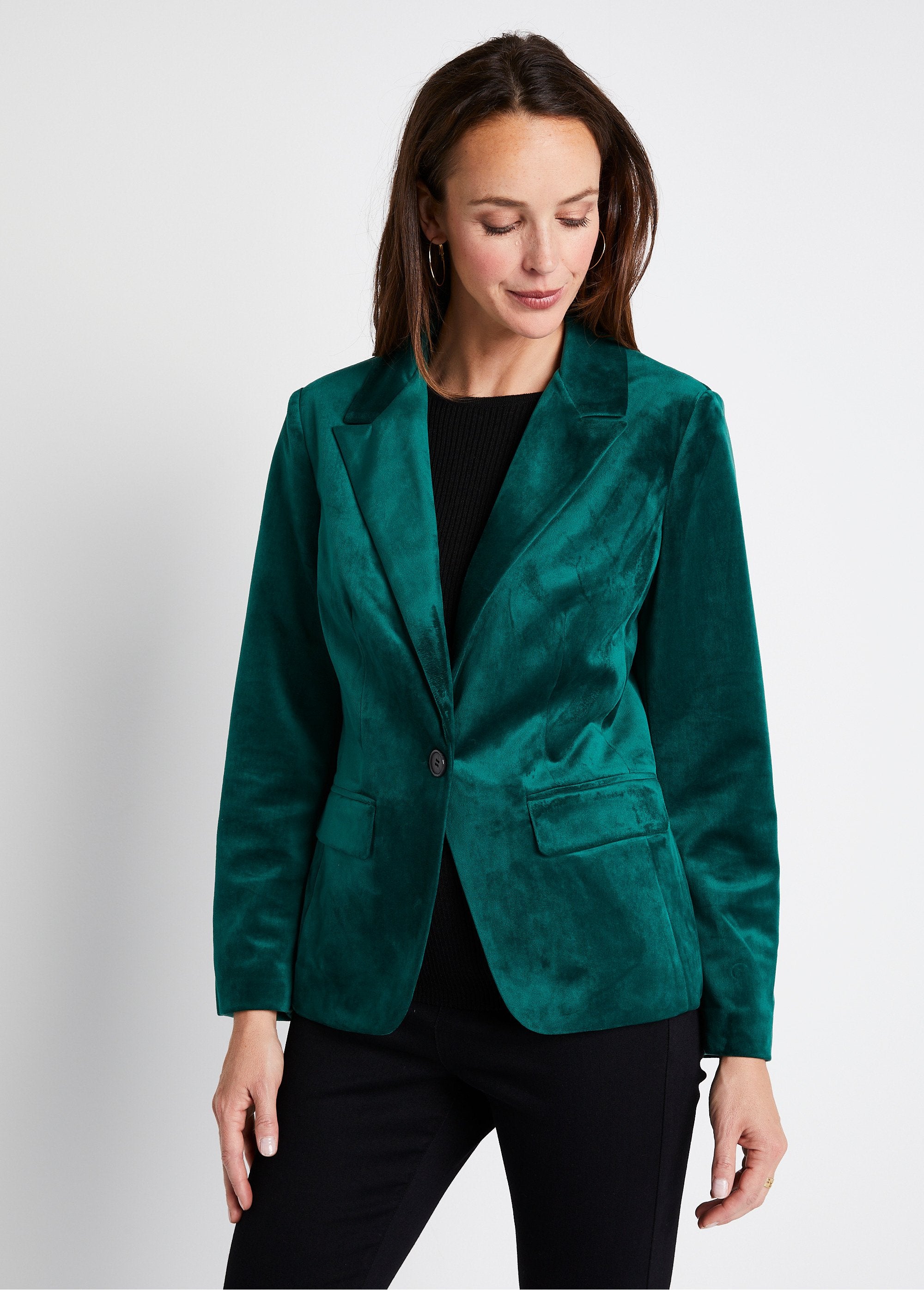 Jaqueta_blazer_reta_de_veludo_liso_com_gola_sob_medida_VERDE_FA2_slim