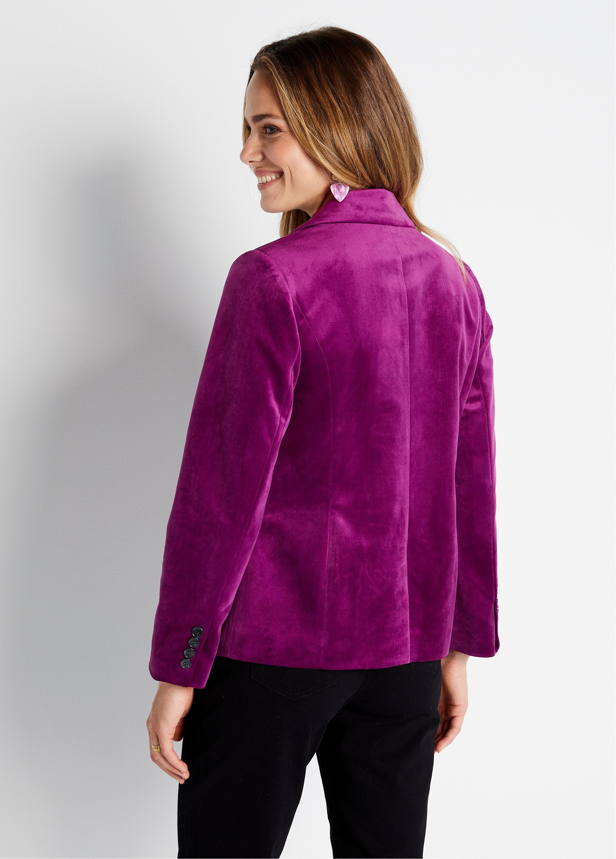 Veste_blazer_droite_velours_uni_col_tailleur_Violet_DO1_slim