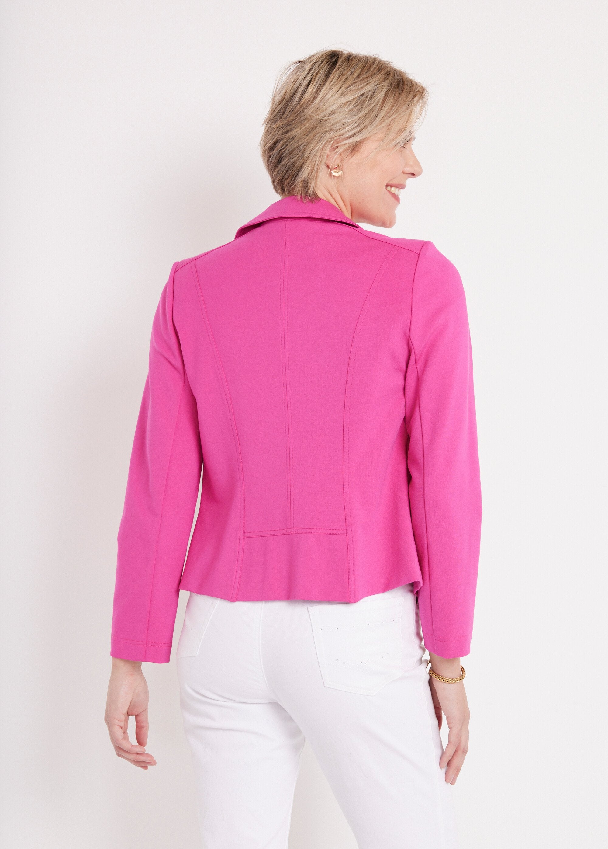 Veste_courte_zippée_droite_maille_Fuchsia_DO1_slim