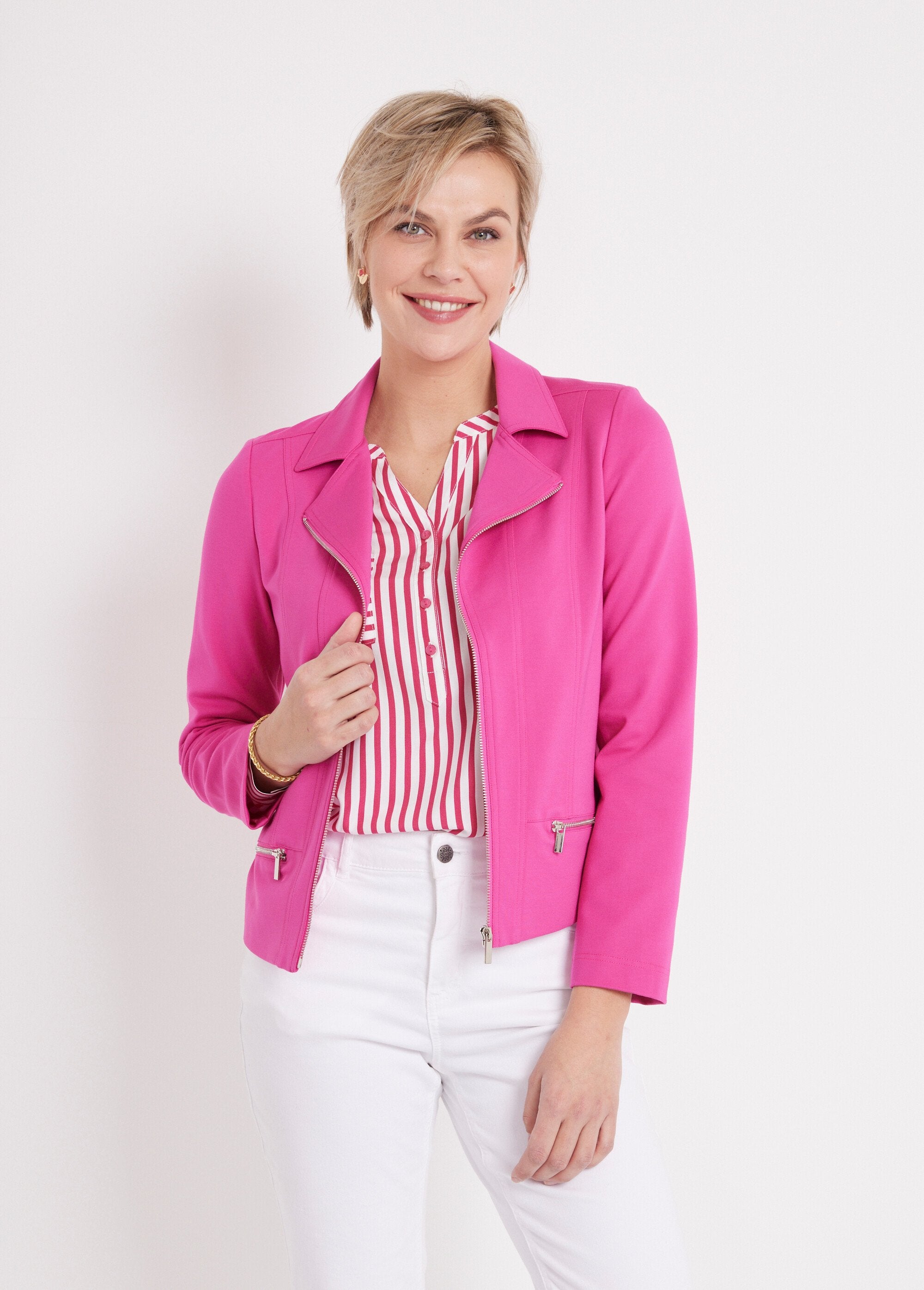 Veste_courte_zippée_droite_maille_Fuchsia_FA1_slim