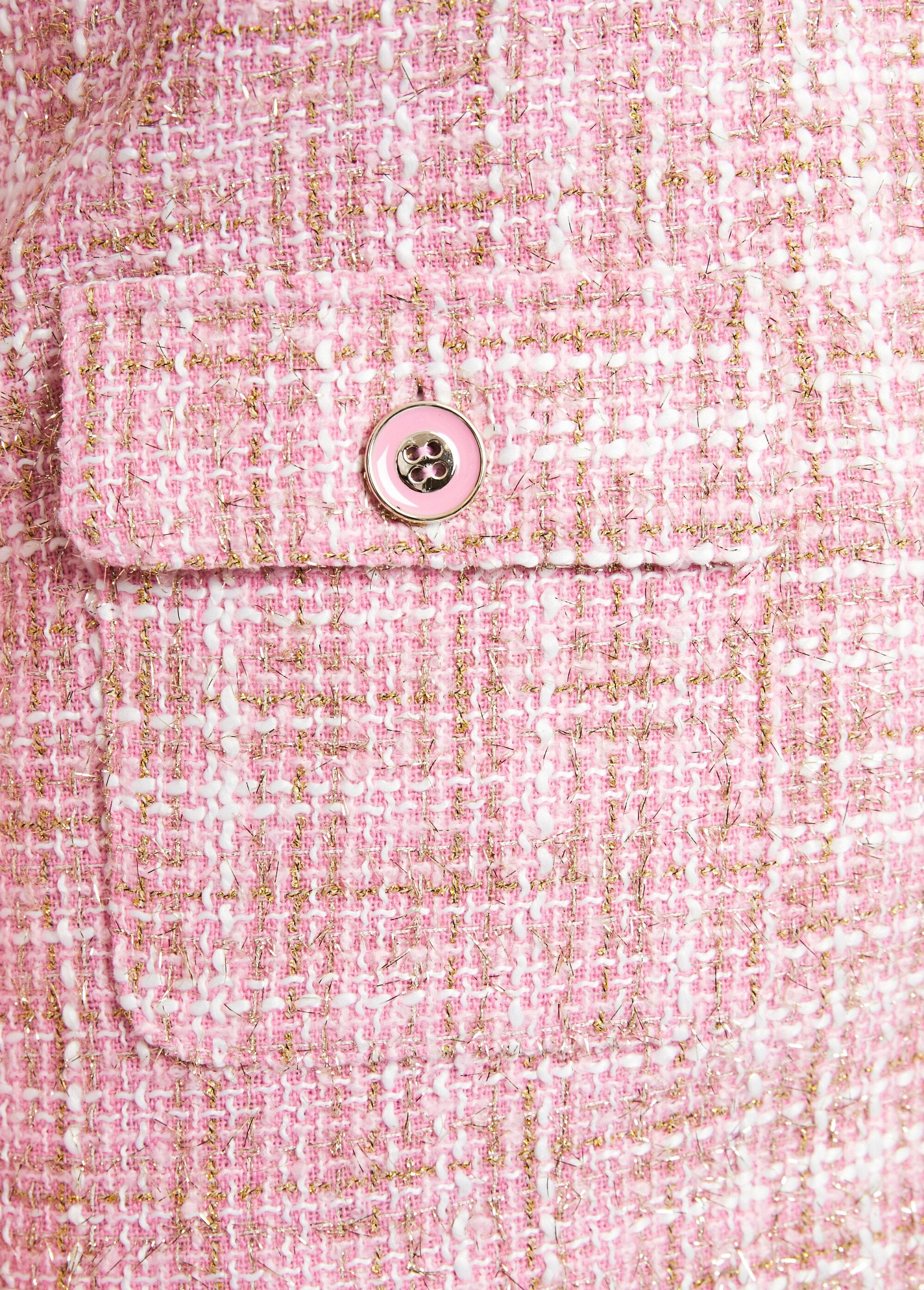 Veste_courte_sans_col_tissu_effet_tweed_Rose_et_dore_DE3_slim