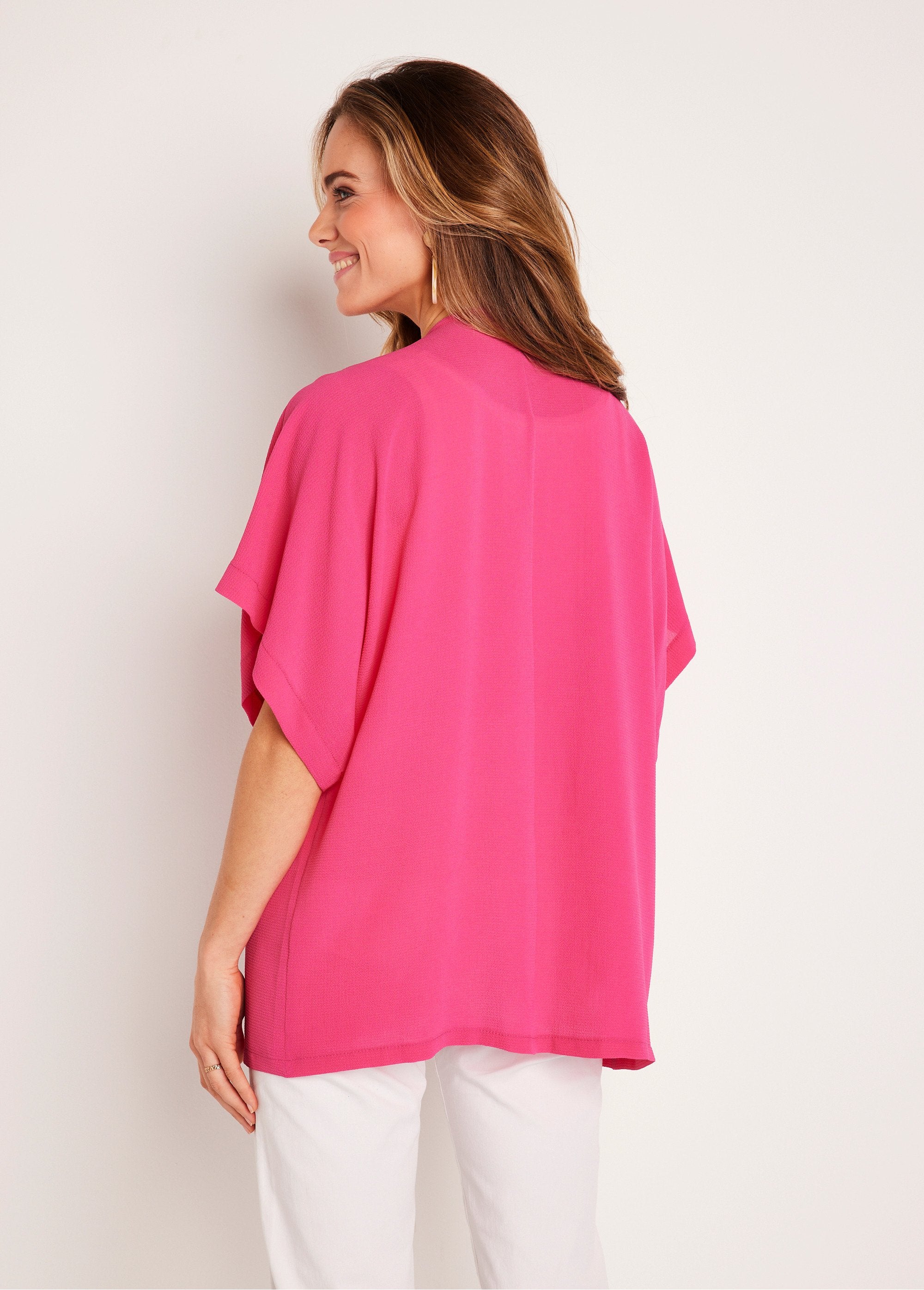 Veste_longue_légère_fluide_Fuchsia_DO1_slim