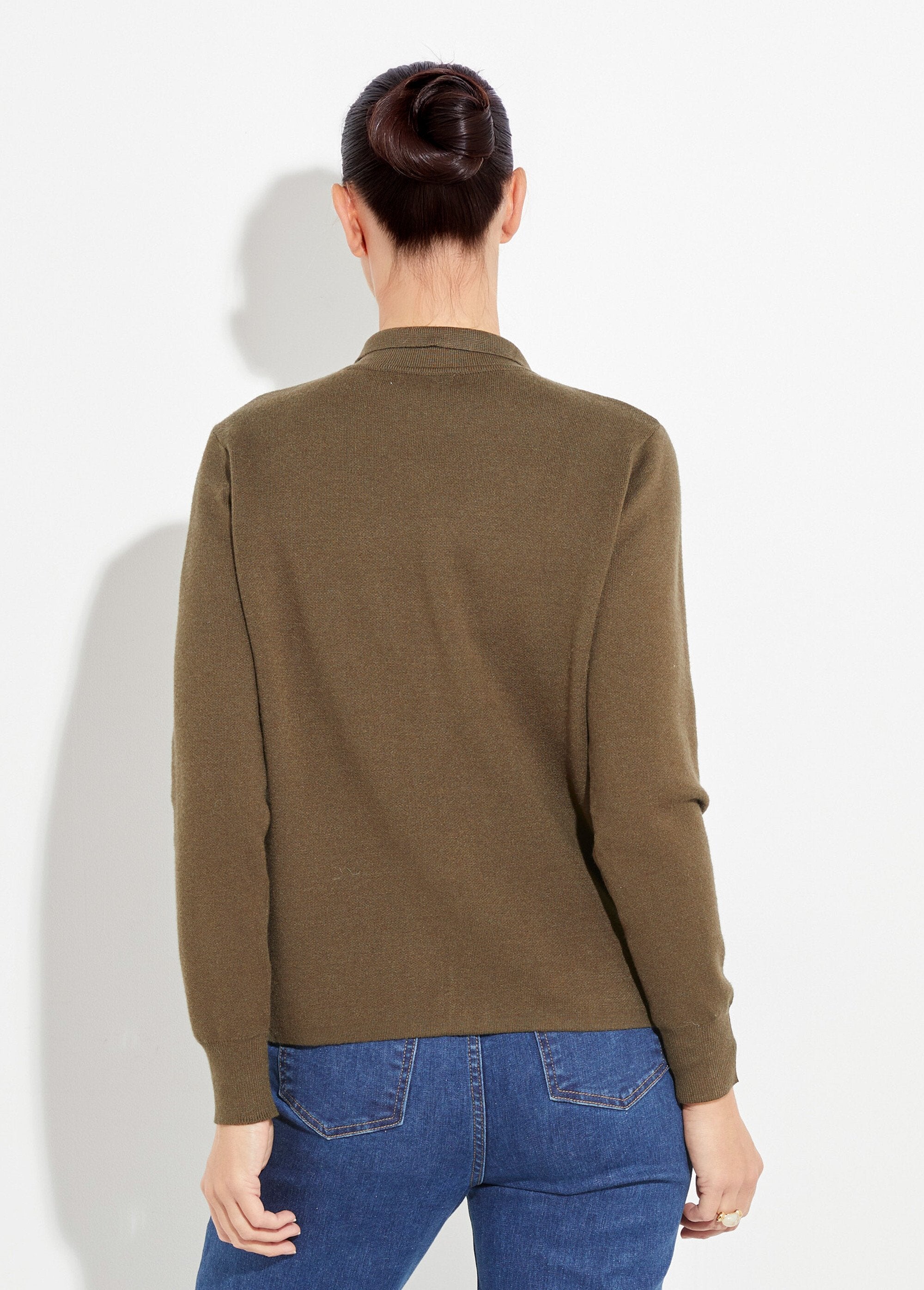 Veste_maille_jacquard_et_boutons_métal_Kaki_DO1_slim