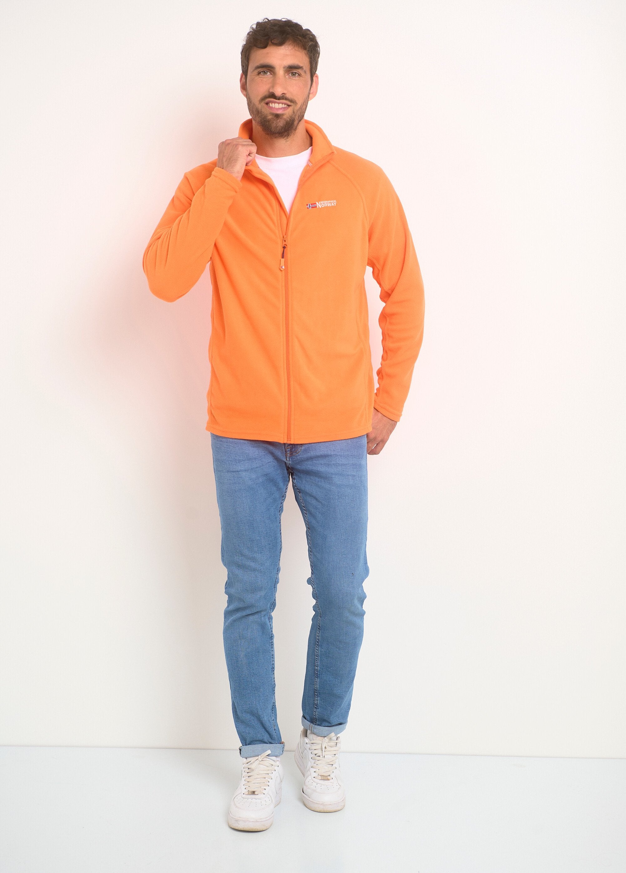 Warm_fleece_jack_met_opstaande_kraag_Orange_SF1_slim