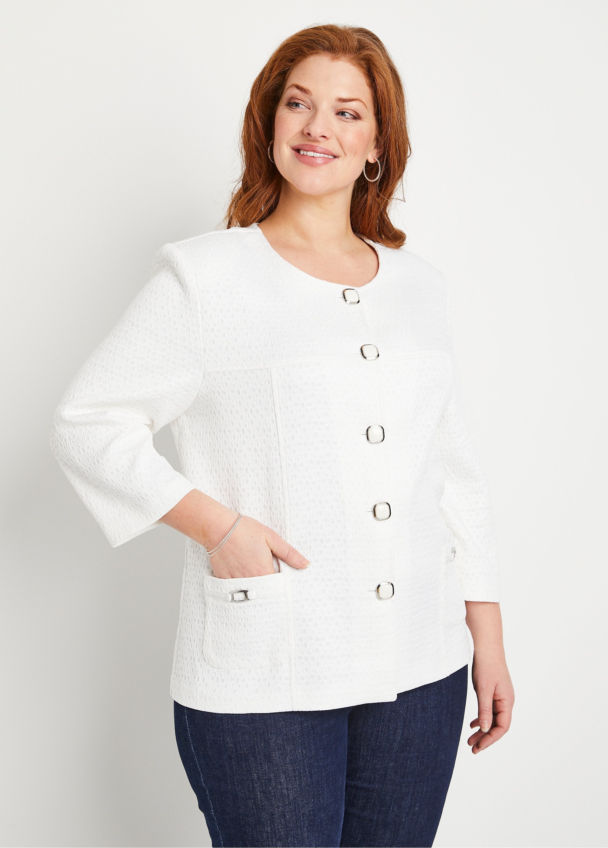 Crew-neck_jacket_with_3/4_sleeves_White_FA2_curvy